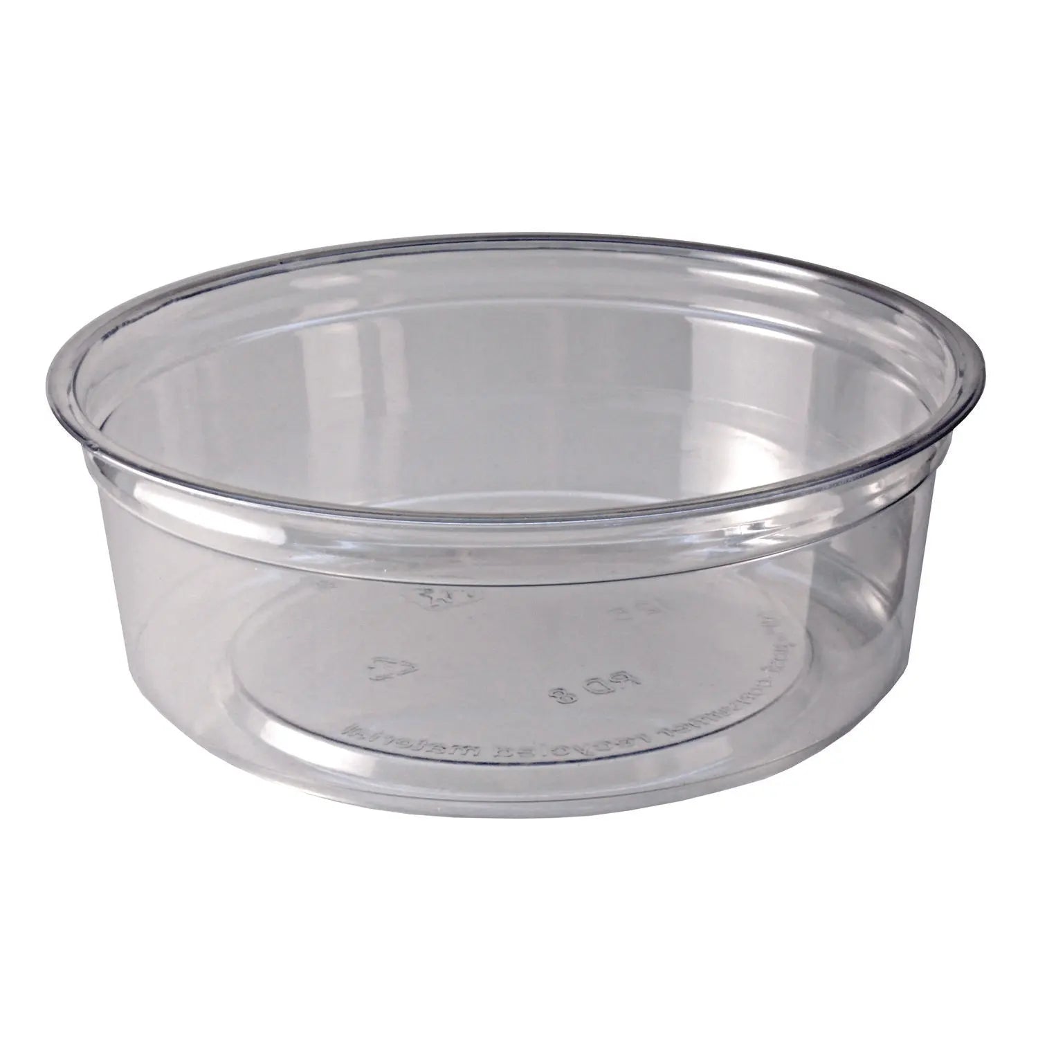 Fabri-Kal® Recycleware Round Deli Container, 8 oz, 4.6" Diameter x 1.7" h, Clear, Plastic, 500/Carton