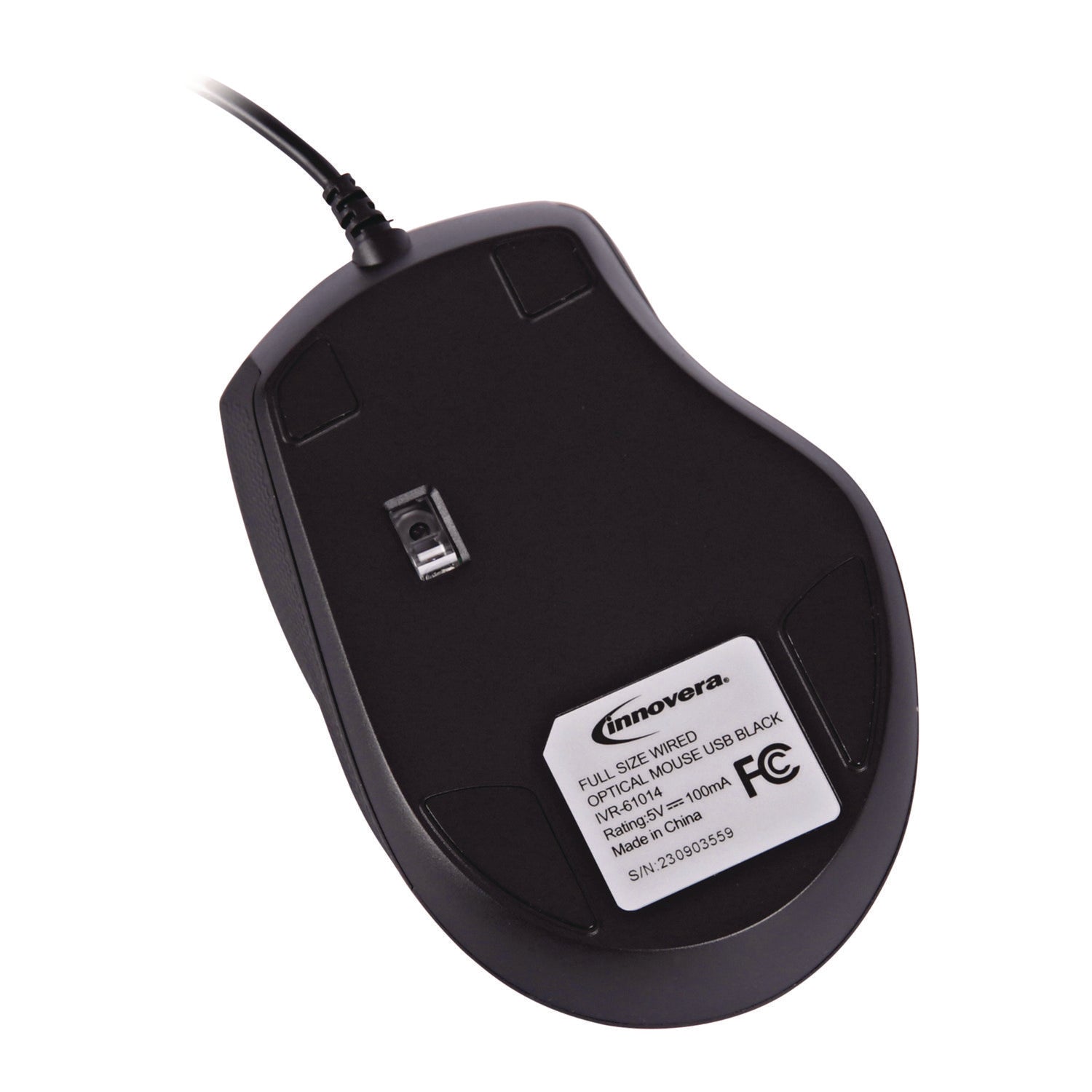 Innovera® Full-Size Wired Optical Mouse, Usb 2.0, Right Hand Use, Black - Bloom Skins