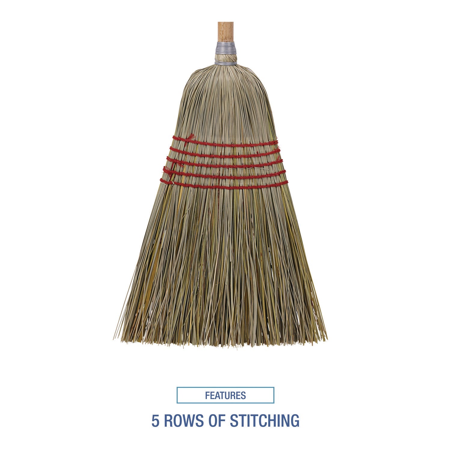 Boardwalk® Corn/fiber Brooms, Corn/yucca Bristles, 53.5" Overall Length, Natural, 6/carton