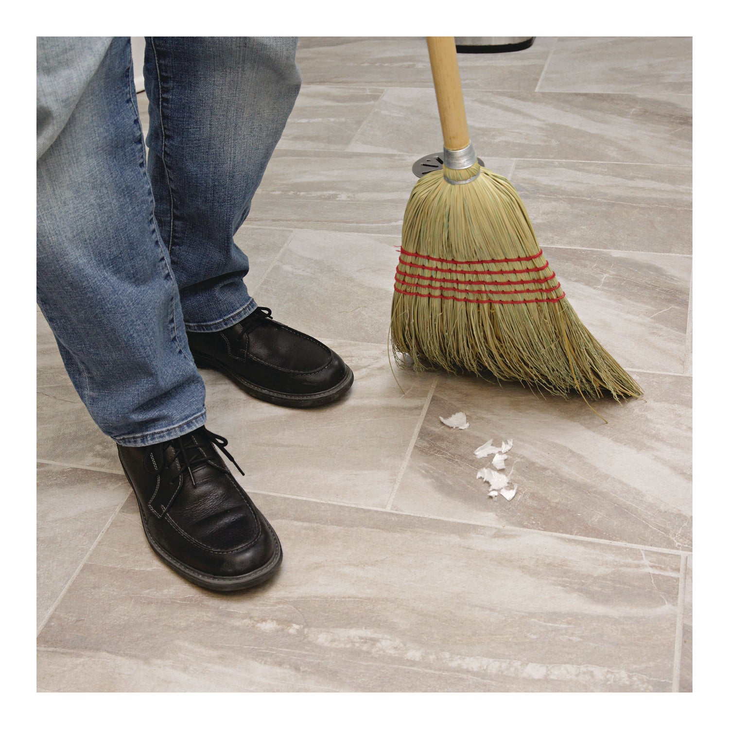 Boardwalk® Corn/fiber Brooms, Corn/yucca Bristles, 53.5" Overall Length, Natural, 6/carton