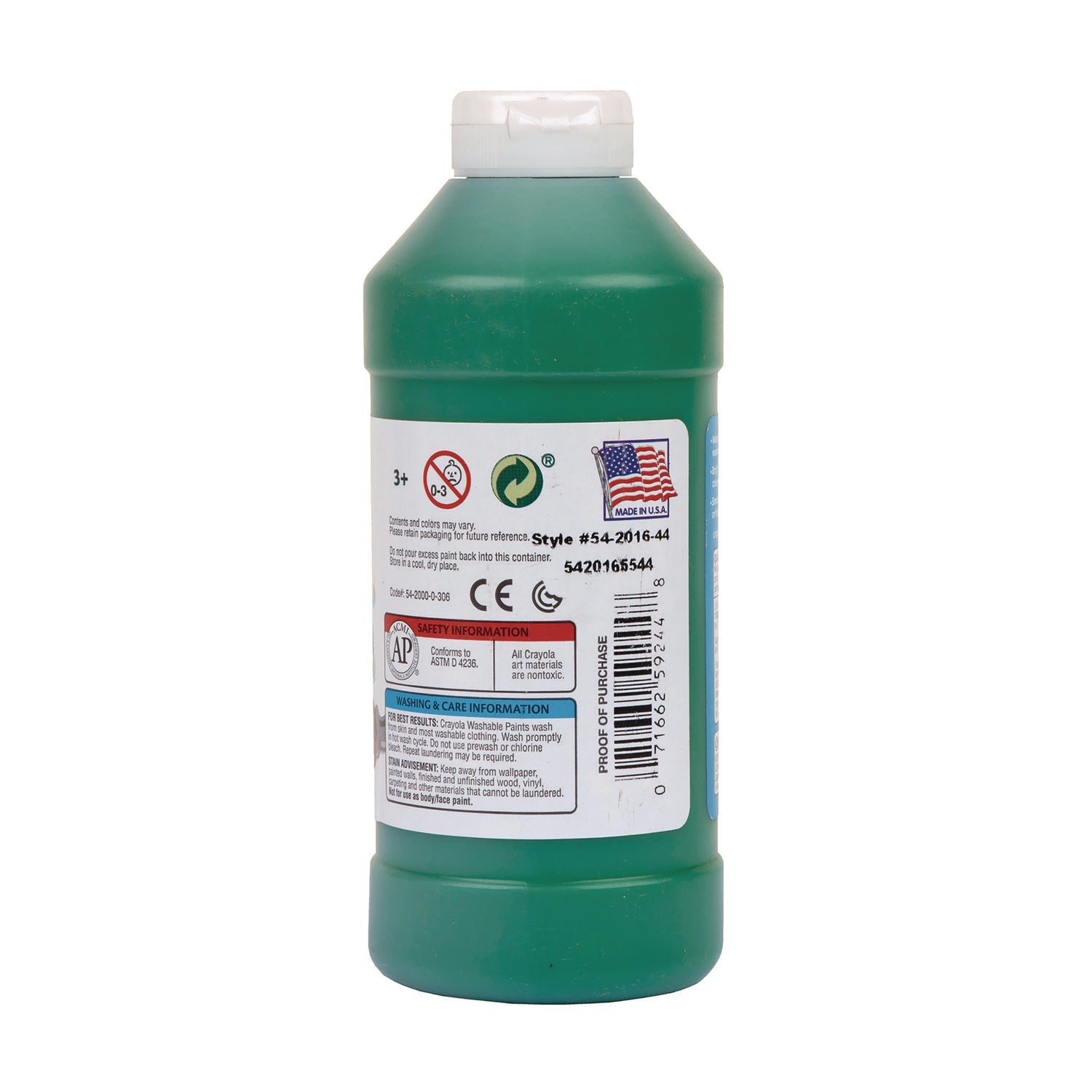 Crayola® Washable Paint, Green, 16 Oz Bottle