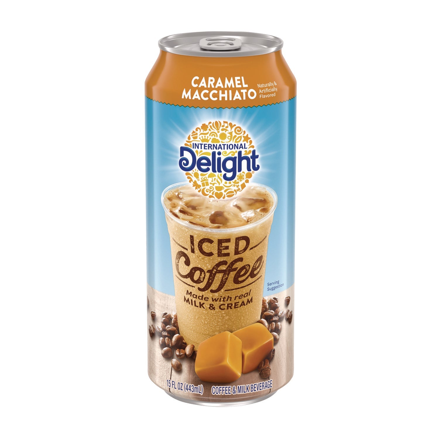 International Delight® Iced Coffee, Caramel Macchiato, 15 oz Can, 12/Carton