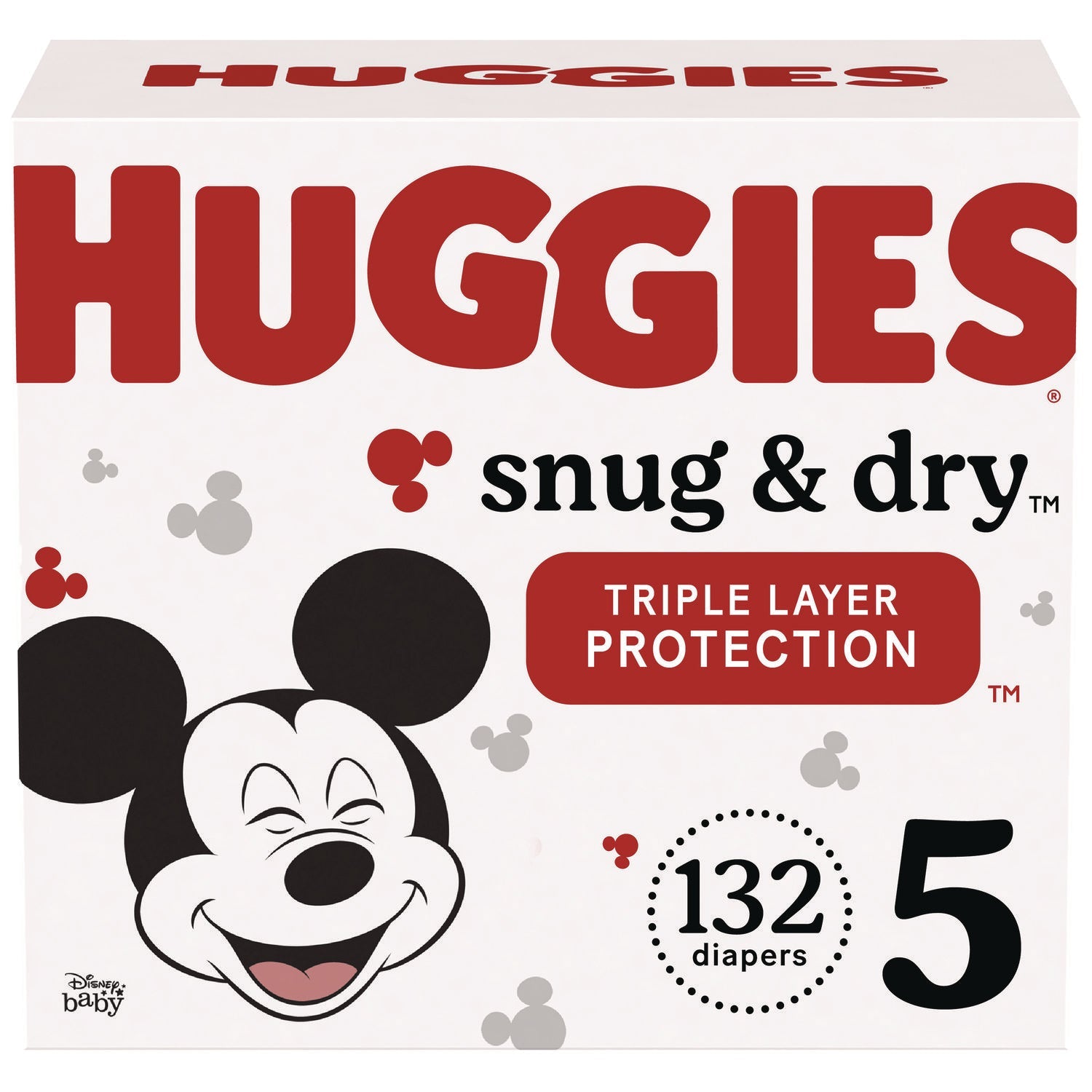 Huggies® Snug and Dry Diapers, Size 5, 27+ lbs, 132/Carton