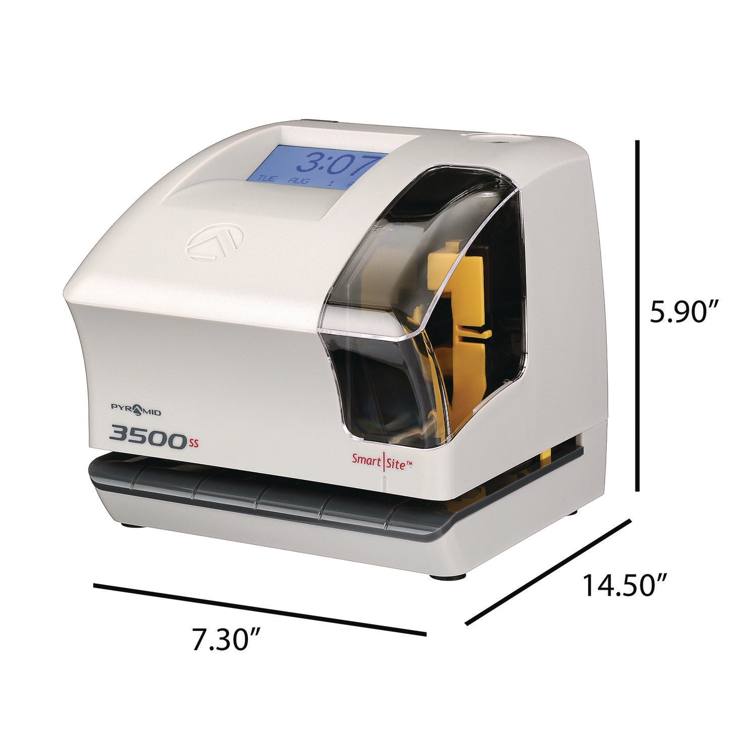 Pyramid Technologies 3500 Smart Site Punch Card Time Clock System, DC Powered Operation, Light Gray - Bloom Skins