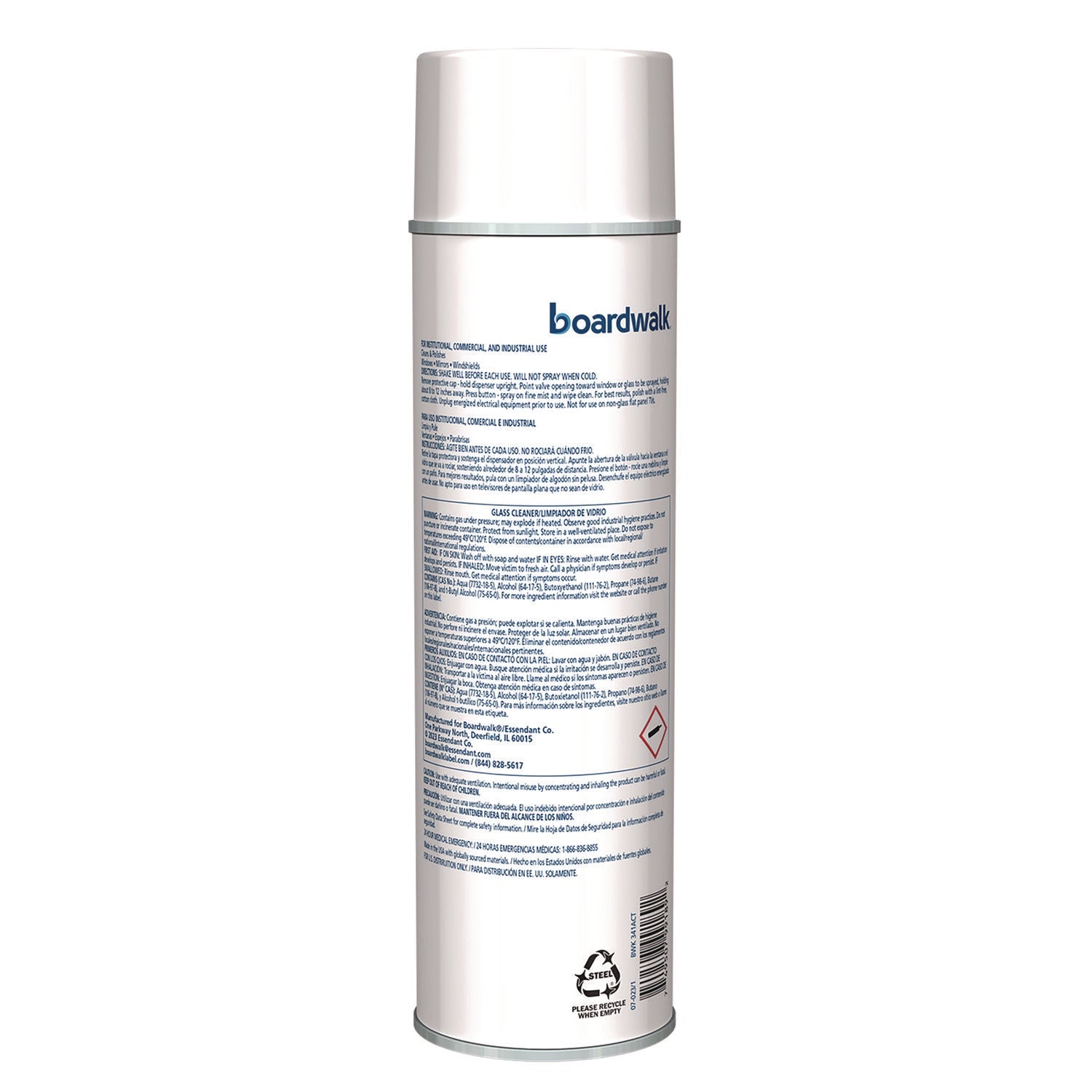 Boardwalk® Heavy-Duty Glass Cleaner, Sweet Scent, 19 oz Aerosol Spray, 12/Carton