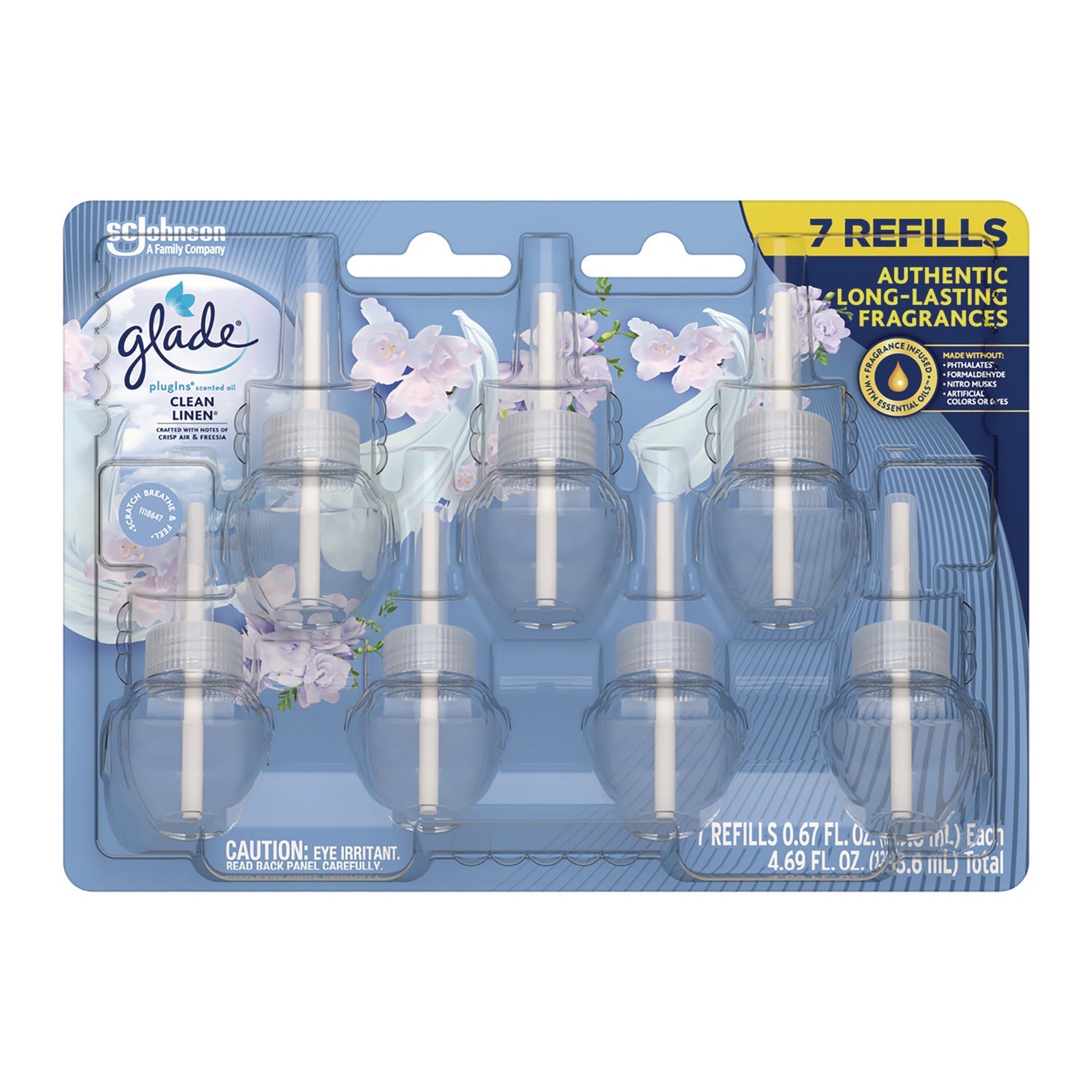 Glade® Plugins Scented Oil Refill, Clean Linen, 0.67, 7/Pack