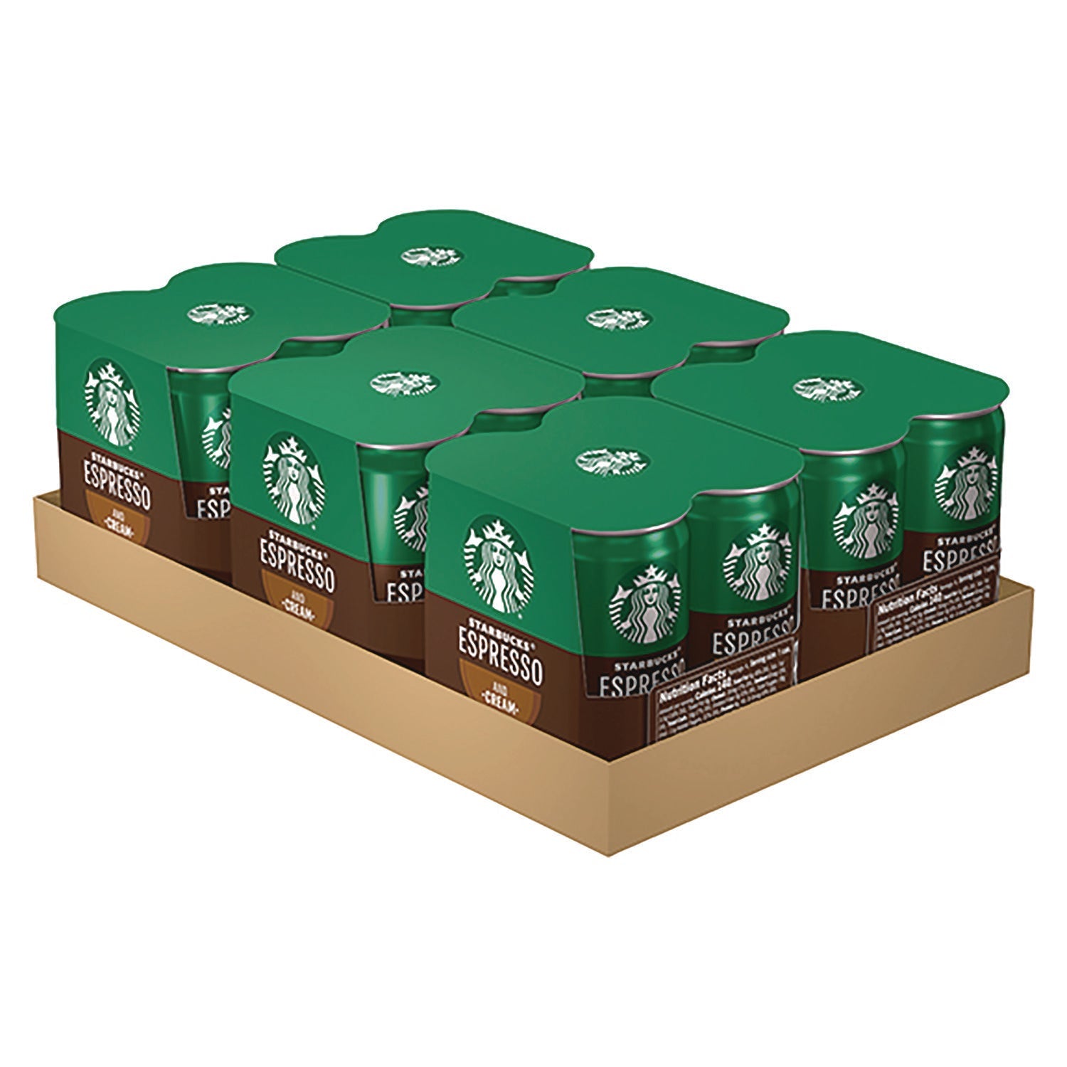 Starbucks® Cold Brew Coffee, Doubleshot Espresso and Cream, 6.5 oz Can, 24/Carton