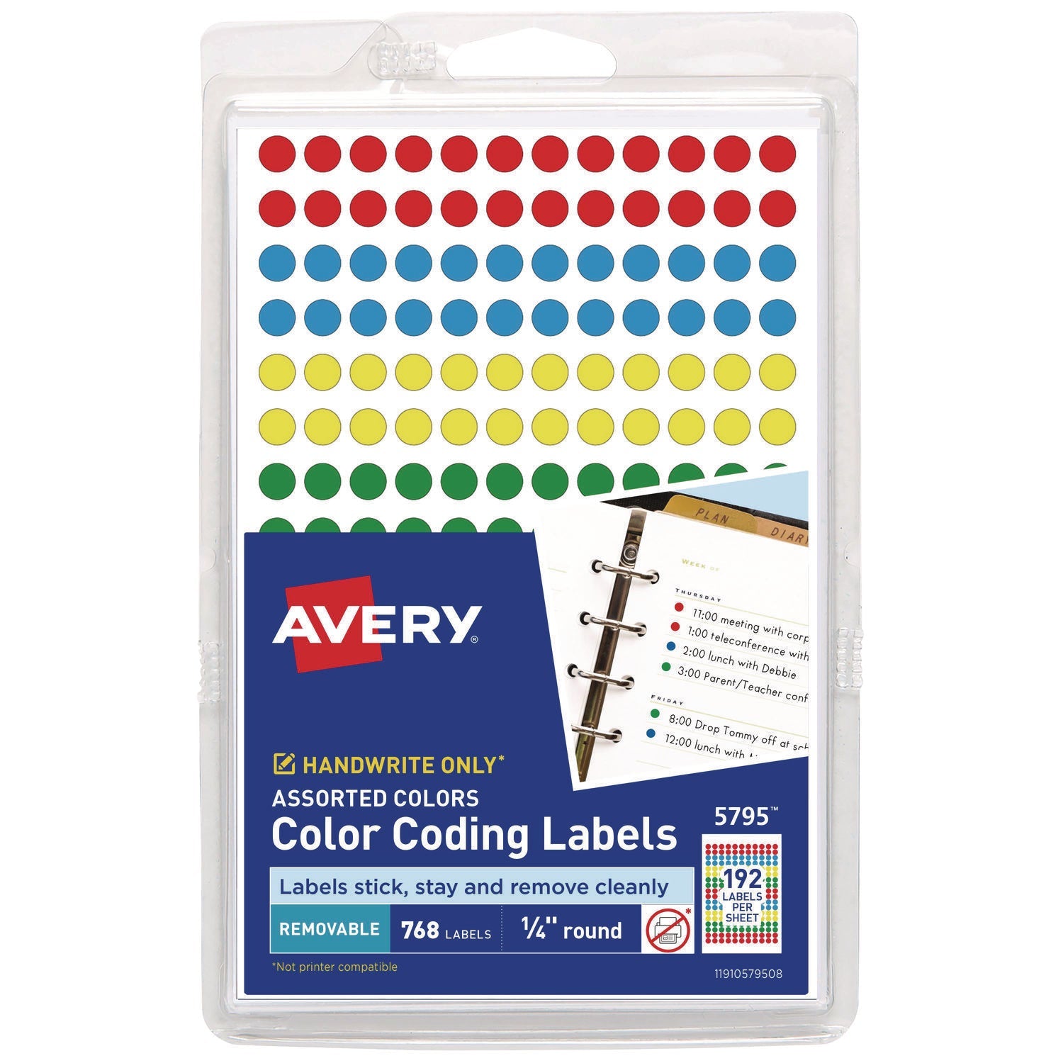 Removable Round Color-Coding Labels | 0.25" Asst.
