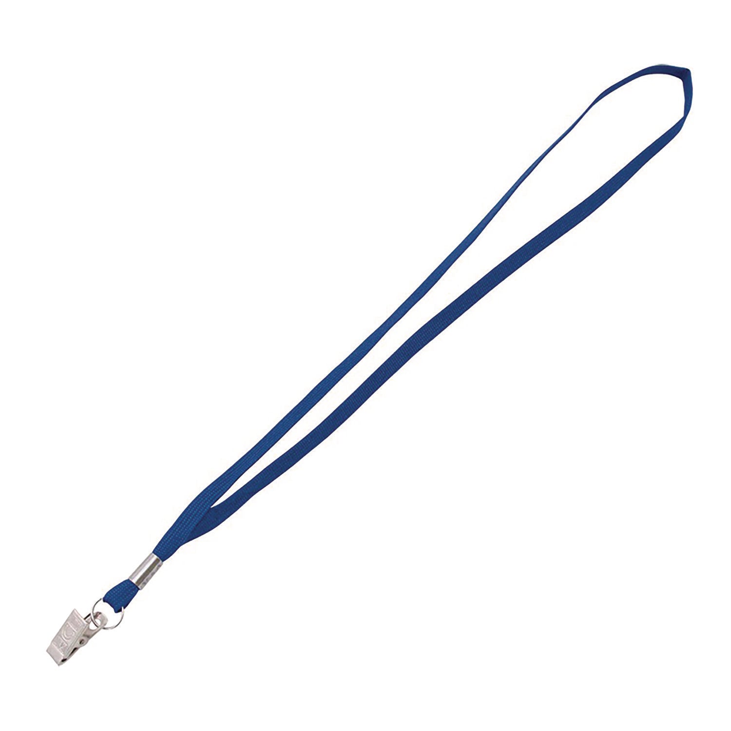 Advantus Metal Flat Clip Lanyard, 36" Long, Blue, 100/Pack
