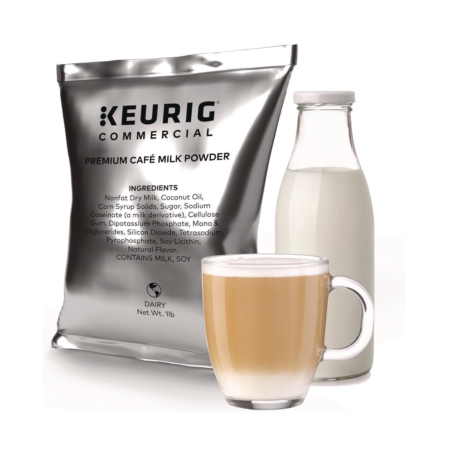 Keurig® Premium Cafe Powders, Natural Milk, 16 oz Bag, 12/Carton - Bloom Skins