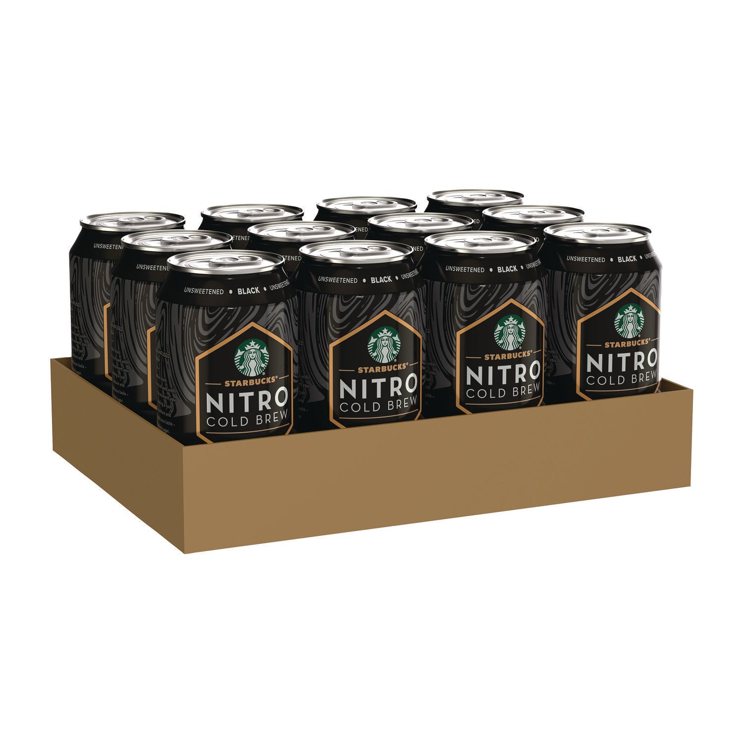 Starbucks® Nitro Cold Brew Coffee, Black Unsweetened, 9.6 oz Can, 12/Carton