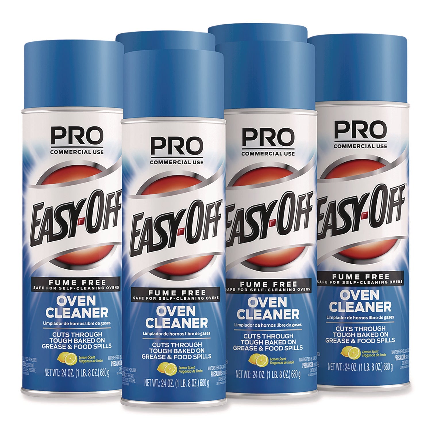 Professional EASY-OFF® Fume Free Max Oven Cleaner, Foam, Lemon, 24 Oz Aerosol Spray, 6/carton