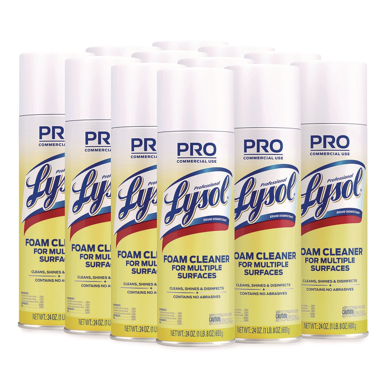 Professional LYSOL® Brand Disinfectant Foam Cleaner, 24 Oz Aerosol Spray, 12/carton