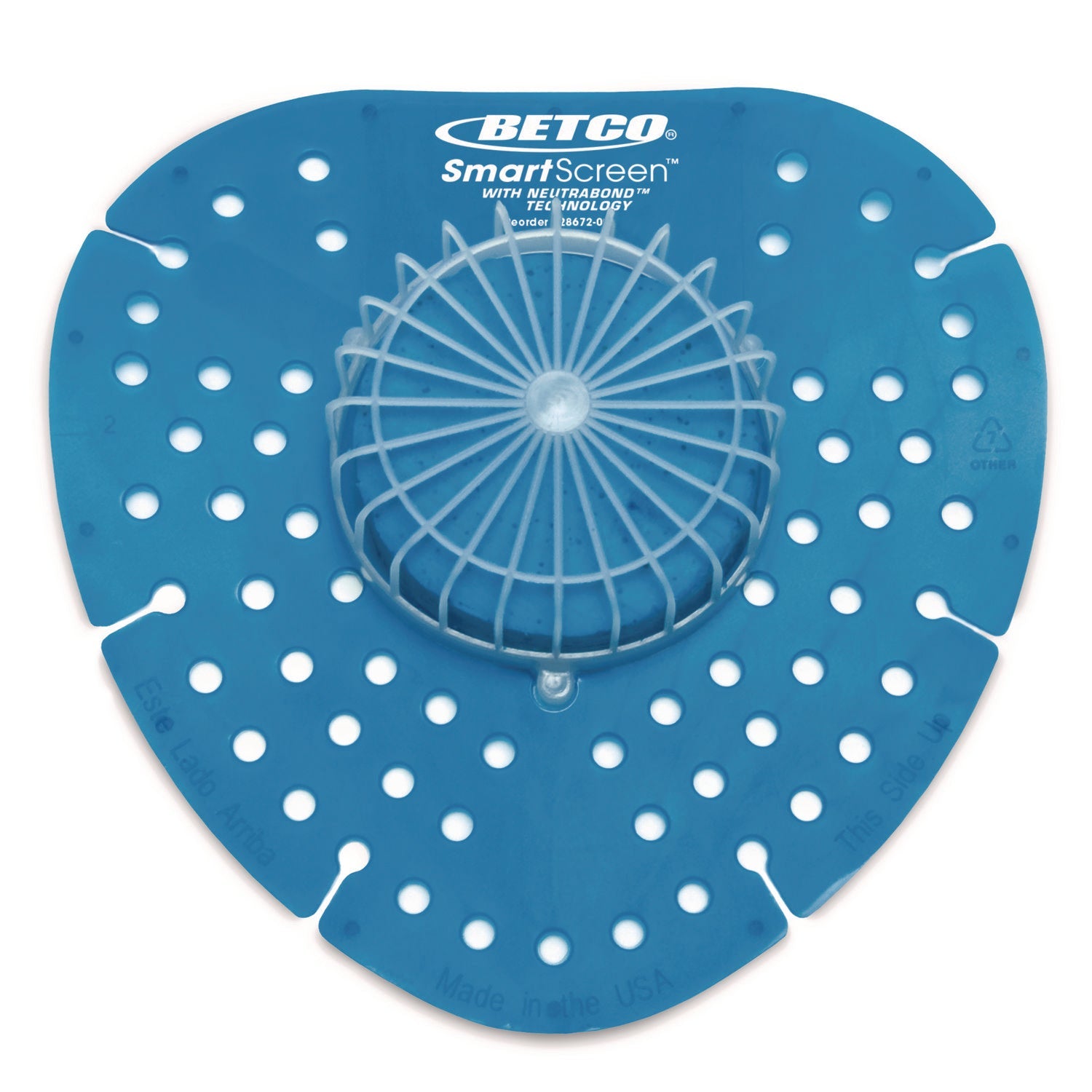 Betco® SmartSCREEN Urinal Screen, Ocean Blue Scent, Blue, 1 lb, 72/Carton