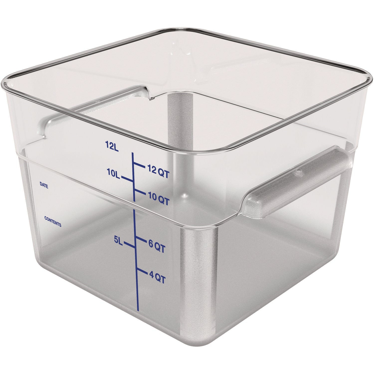 Carlisle Squares Polycarbonate Food Storage Container, 12 qt, 11.13 x 11.13 x 8.25, Clear, Plastic