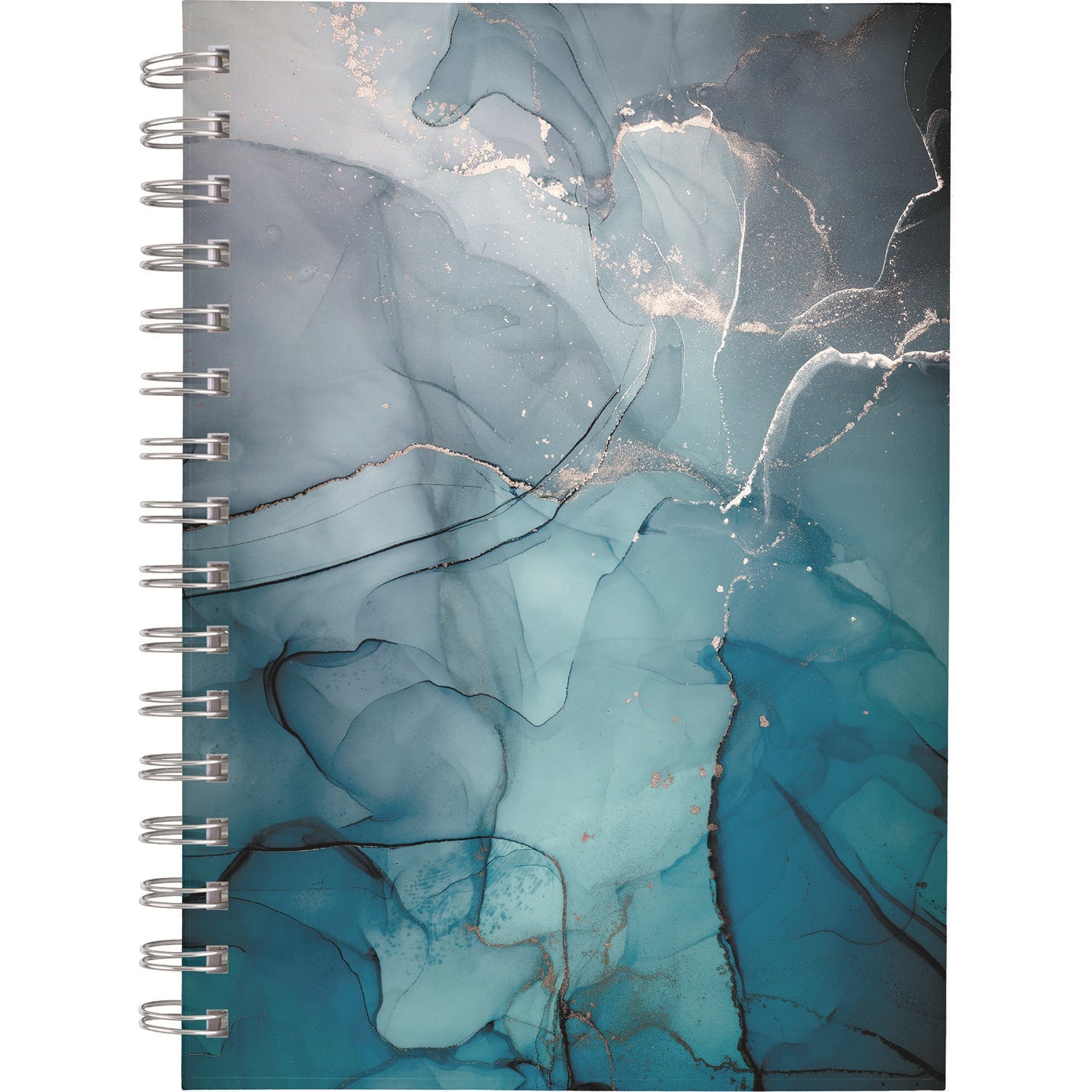 Cambridge® Glacier Weekly/Monthly Planner, Glacier Artwork, 8.5" x 6.38", Blue/Gray/Silver Cover, 12-Month (Jan to Dec): 2025