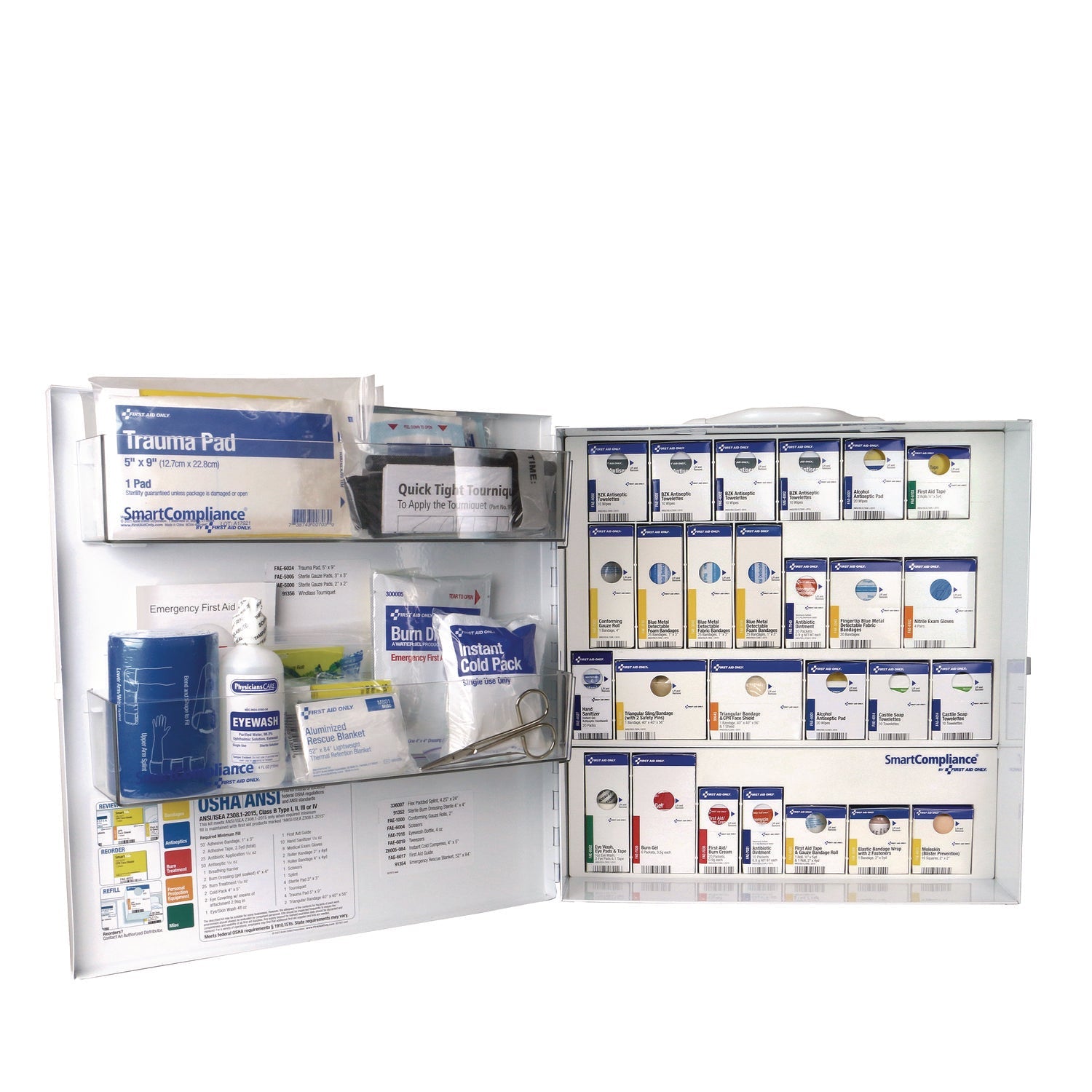 First Aid Only™ 91379 Large Metal SmartCompliance Food Service Cabinet ANSI B with No Medications, 337 Pieces, Metal Case