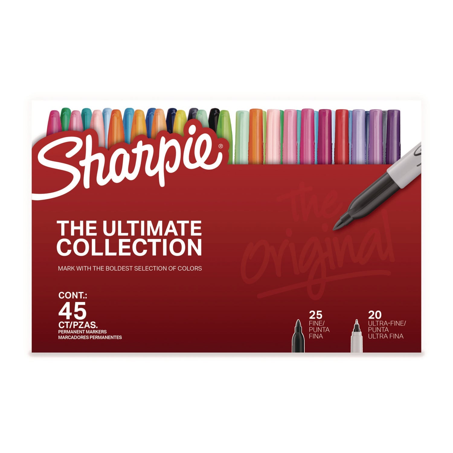 Sharpie® Permanent Markers Ultimate Collection, Assorted Tip Sizes/Assorted Tip Types, Assorted Colors, 45/Pack