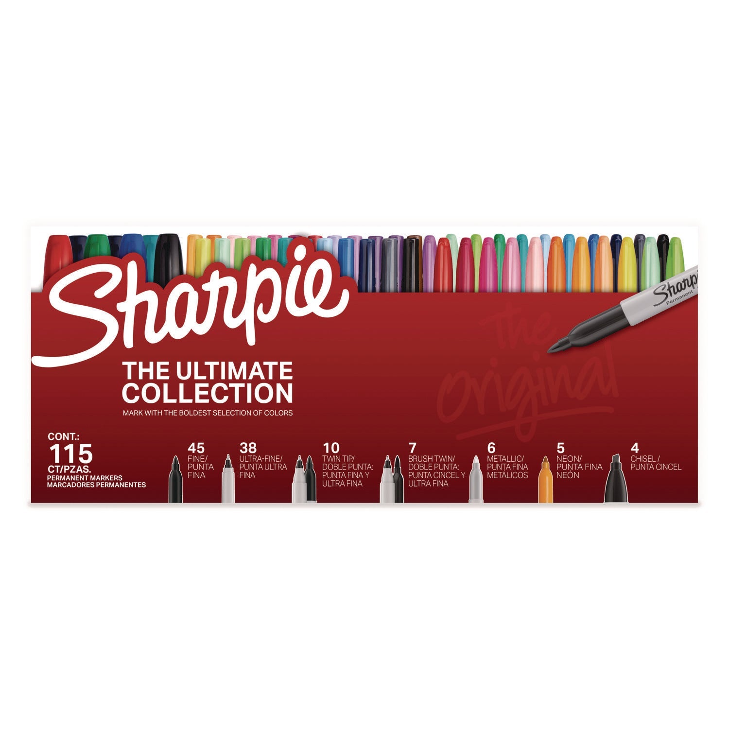 Sharpie® Permanent Markers Ultimate Collection, Assorted Tip Sizes/Types, Assorted Colors, 115/Pack