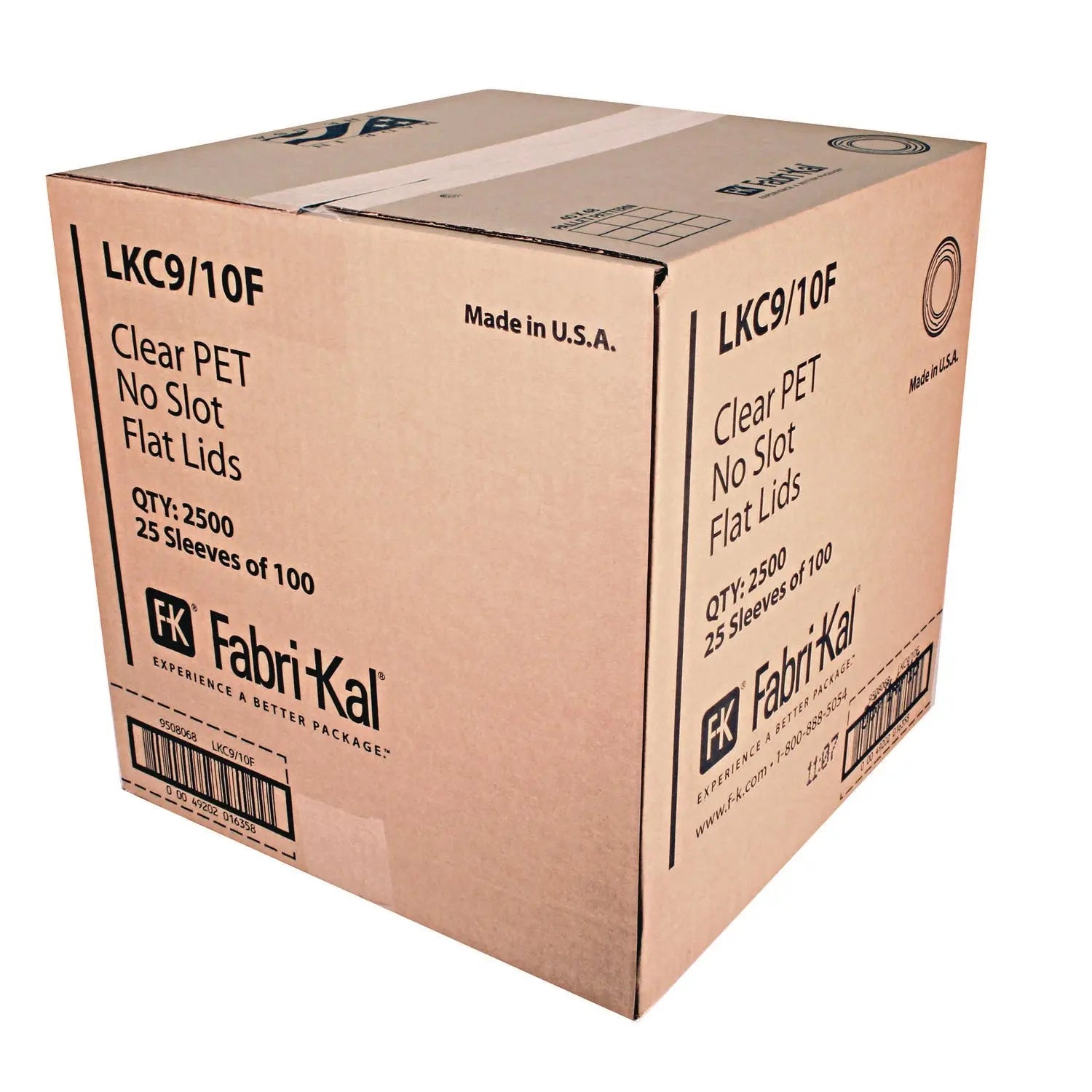Fabri-Kal® Kal-Clear/Nexclear Drink Cup Lids, Flat Lid with No Slot, Fits 9 oz to 10 oz Cold Cups, Plastic, Clear, 2,500/Carton