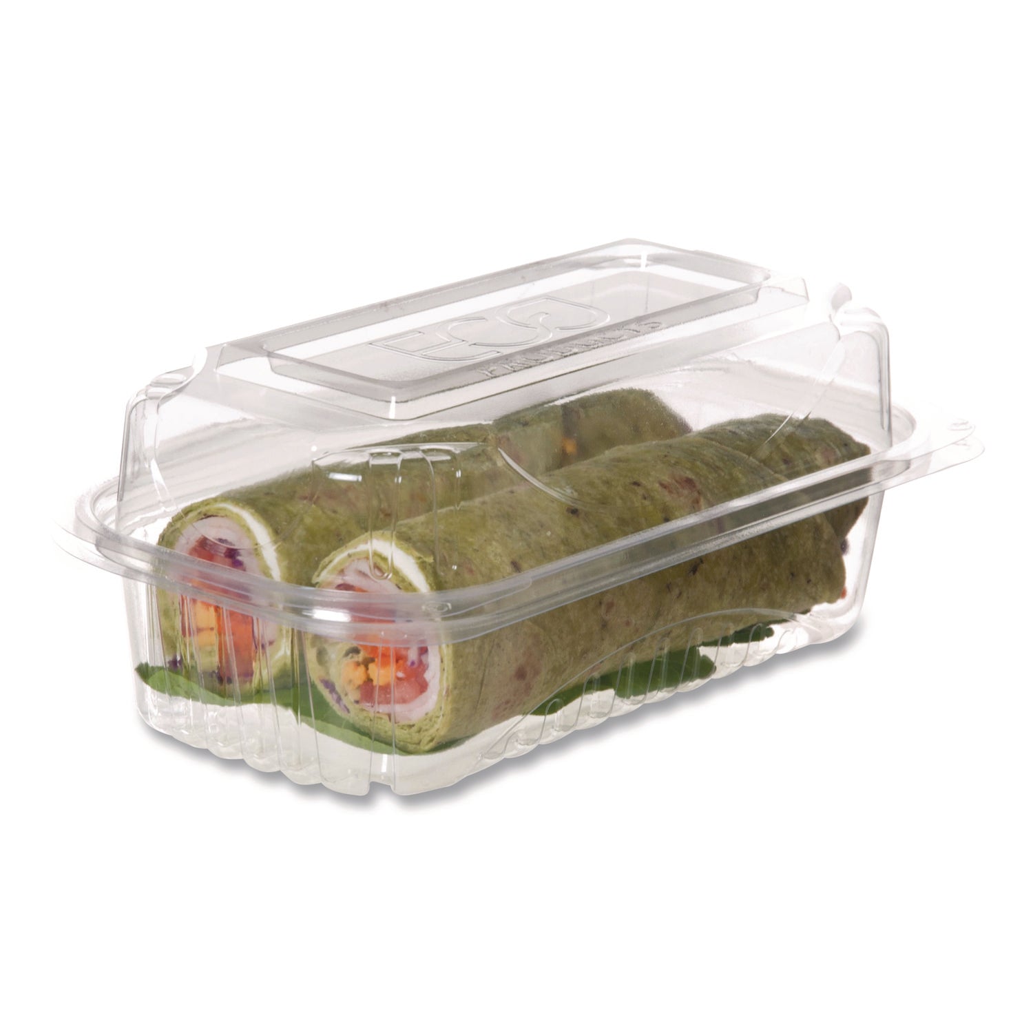 Eco-Products® Renewable and Compostable Clear Clamshell Hinged Food Containers, 9 x 6 x 3, Plastic, 80/Pack, 3 Packs/Carton - Bloom Skins