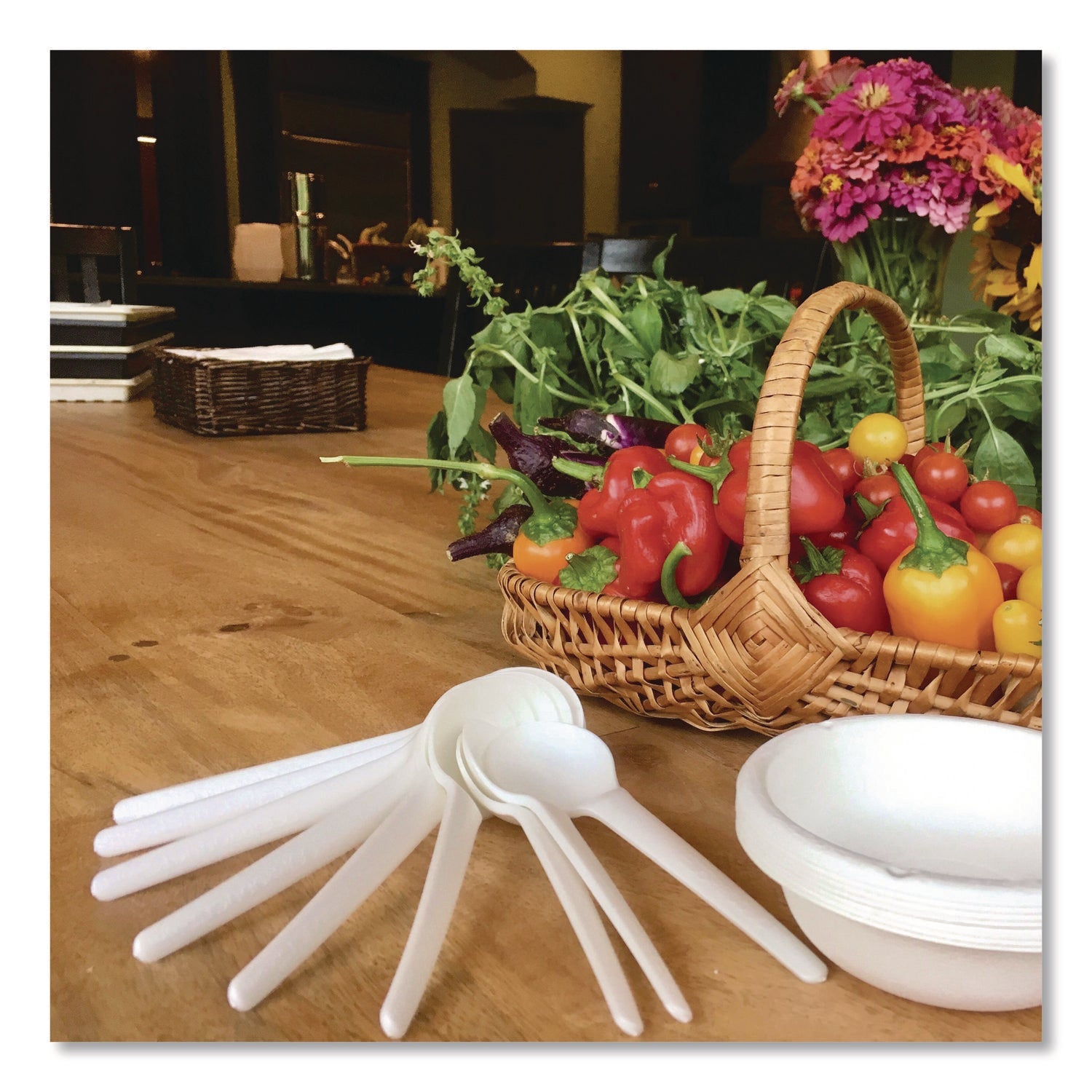 Eco-Products® Plantware Compostable Soup Spoon, Heavyweight, Plastic, White, 50/Pack, 20 Packs/Carton
