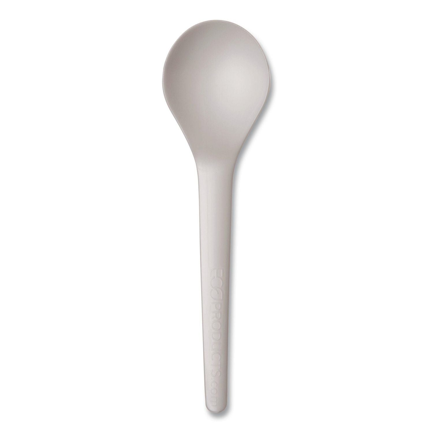 Eco-Products® Plantware Compostable Soup Spoon, Heavyweight, Plastic, White, 50/Pack, 20 Packs/Carton