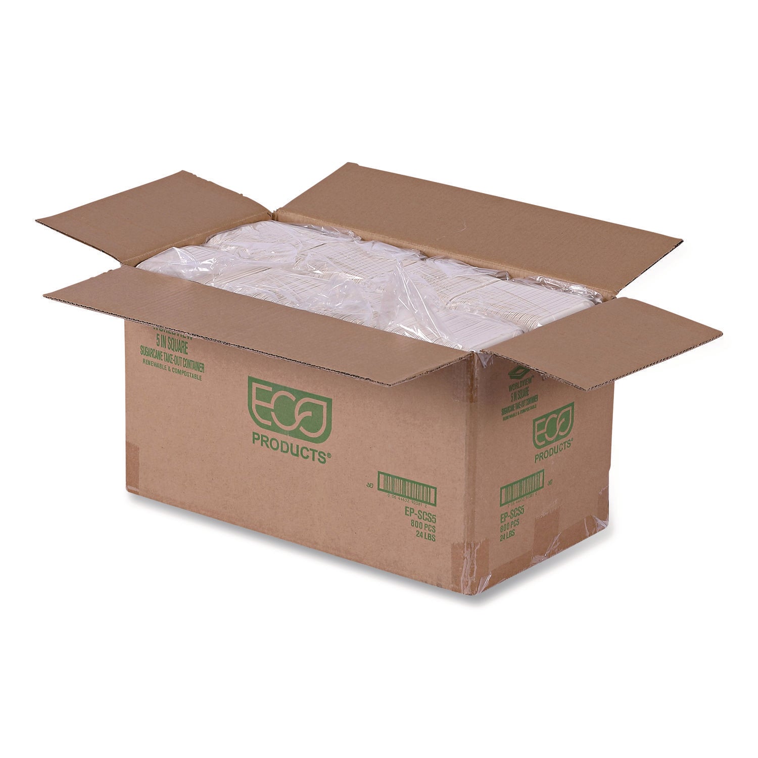 Eco-Products® WorldView Renewable Molded Fiber Containers, 10 oz, 5.04 x 5.04 x 1.09, White, 800/Carton - Bloom Skins