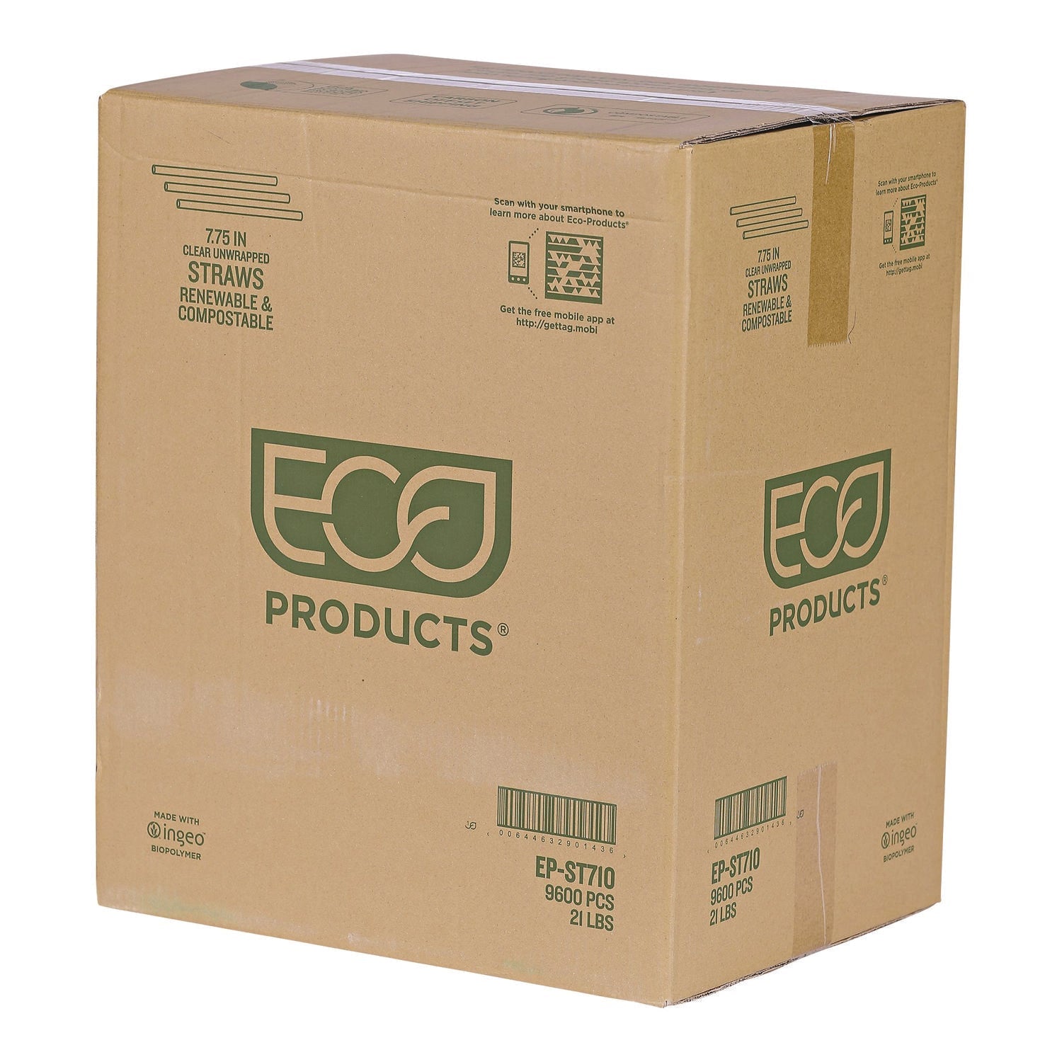 Eco-Products® Pla Straws, 7.75", 400/pack, 24 Packs/carton