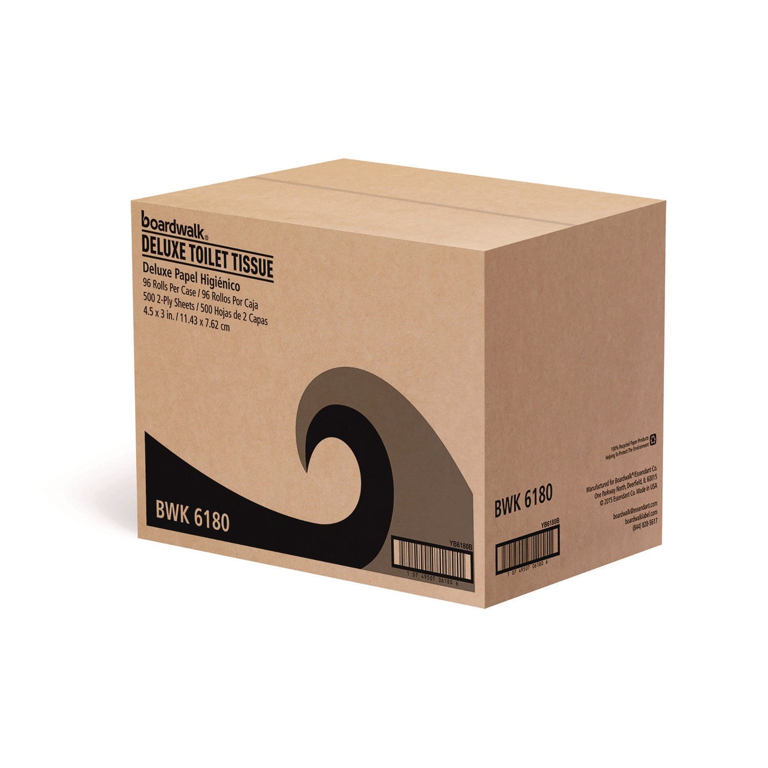 Boardwalk® 2-Ply Toilet Tissue, Septic Safe, White, 125 ft Roll Length, 500 Sheets/Roll, 96 Rolls/Carton