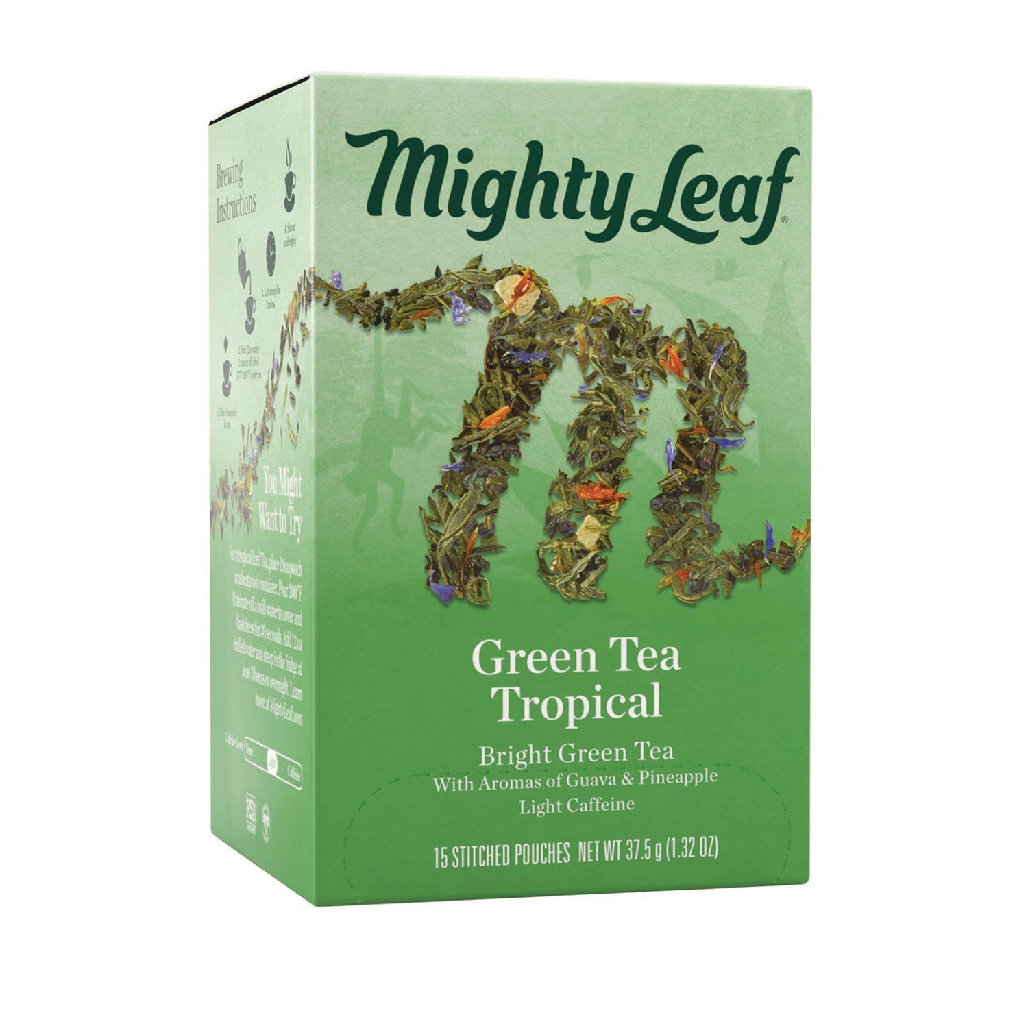 Mighty Leaf® Tea Whole Leaf Tea Pouches, Green Tea Tropical, 15/box - Bloom Skins