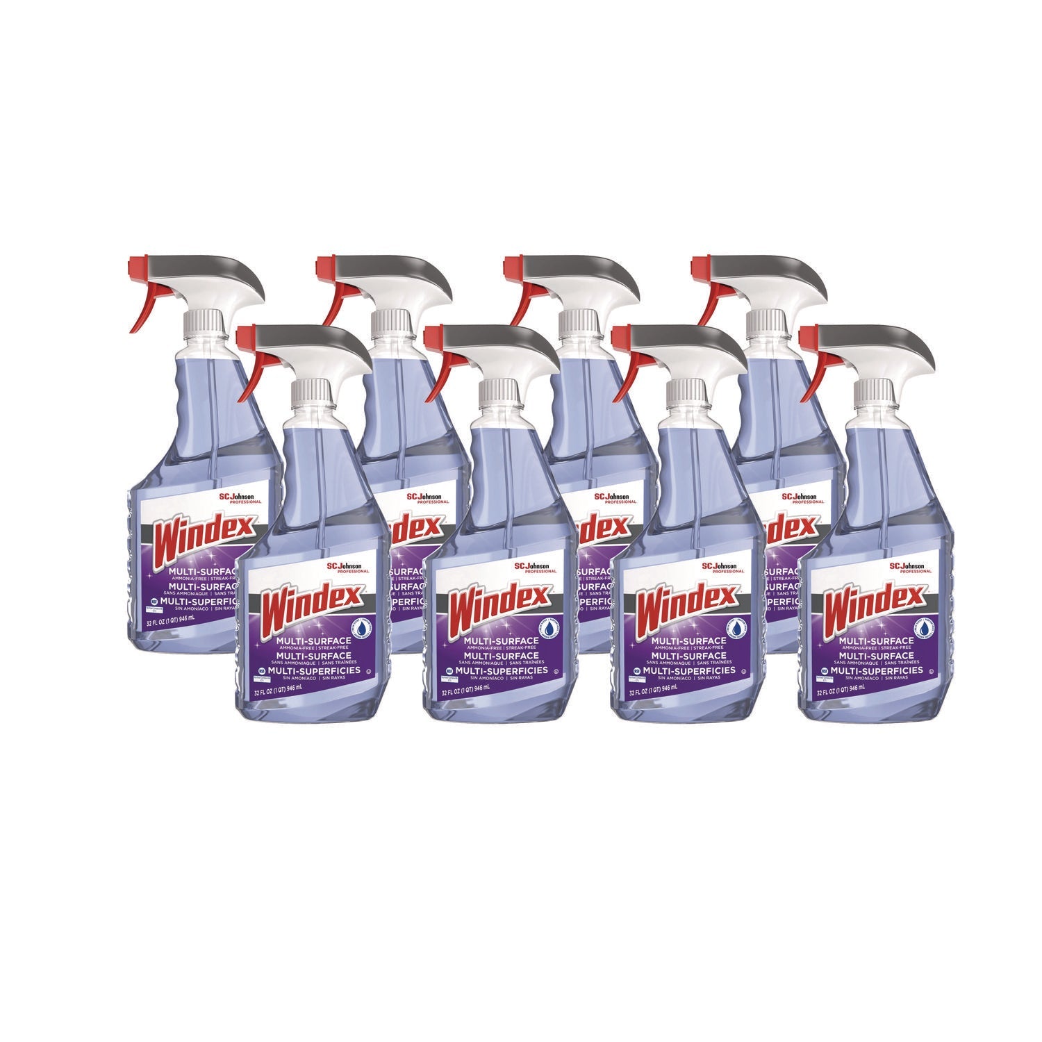 Windex® Non-Ammoniated Glass/multi Surface Cleaner, Fresh Scent, 32 Oz Bottle, 8/carton