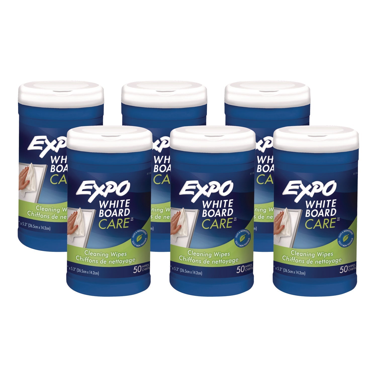 EXPO® Dry-Erase Board-Cleaning Wet Wipes, 6 x 9, 50/Container, 6/Carton