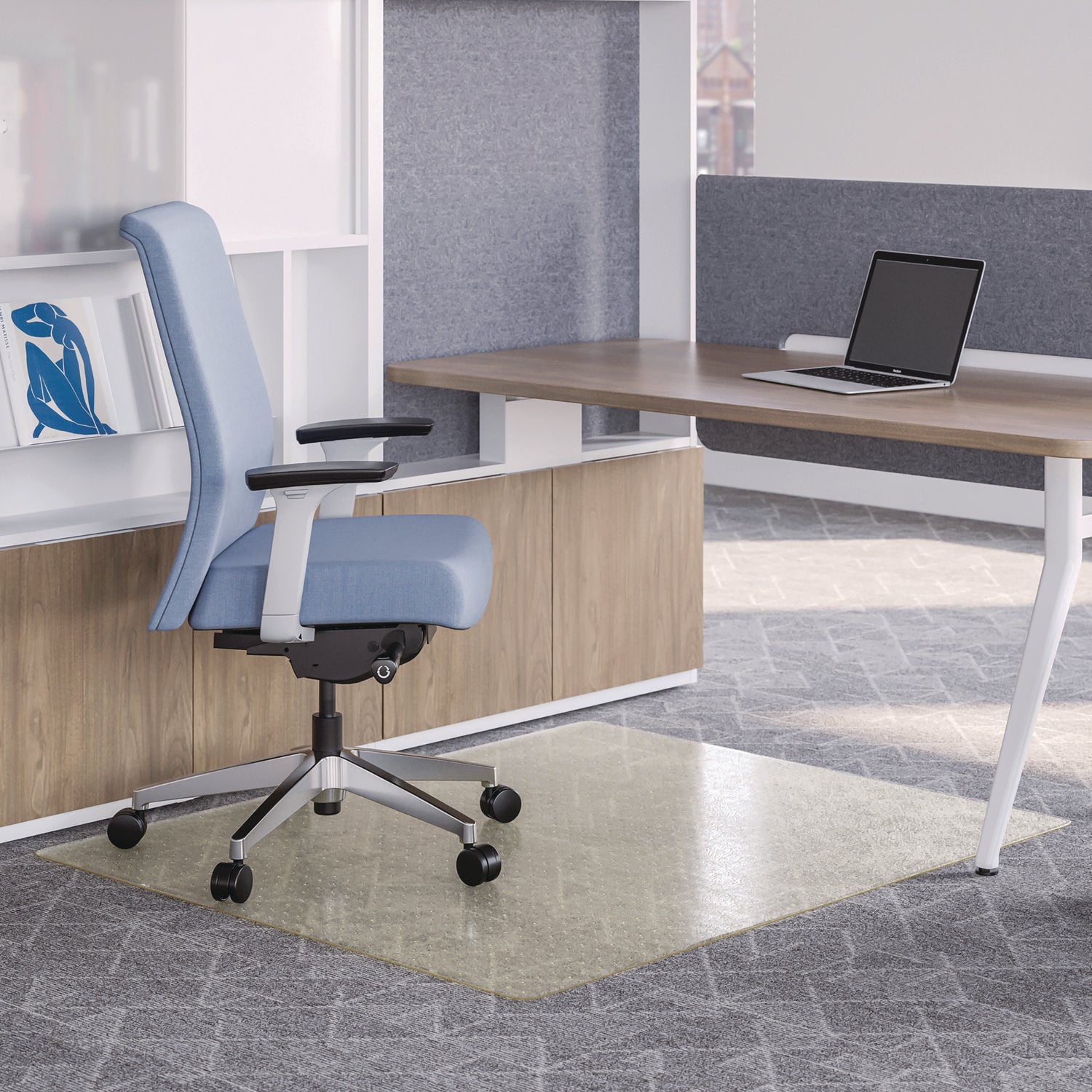 deflecto® Oceanmat Carpet Chair Mat, 46 x 60, Clear