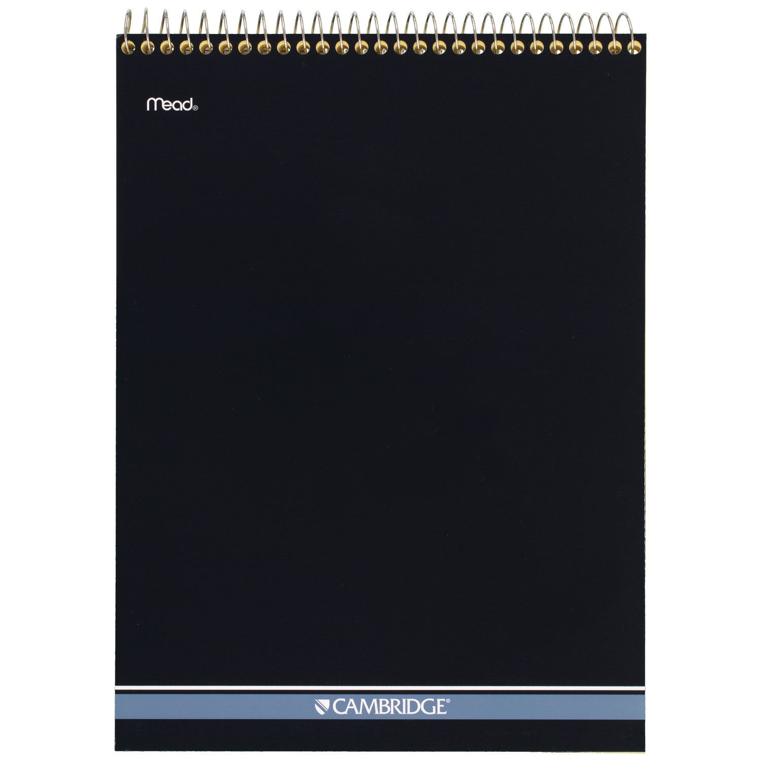 Cambridge® Stiff-Back Wire Bound Notepad, Wide/legal Rule, Canary/blue Cover, 70 Canary-Yellow 8.5 X 11.5 Sheets