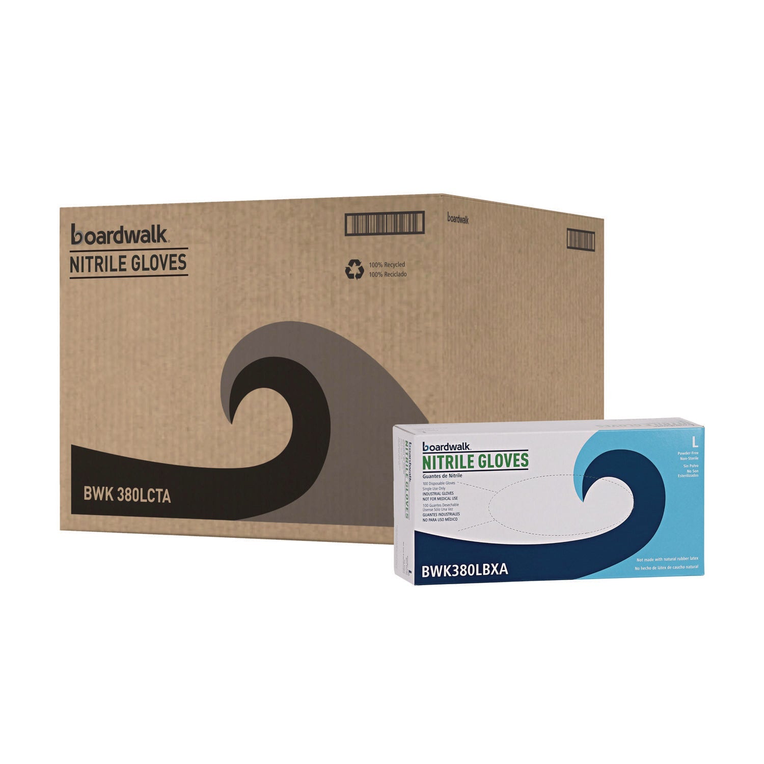 Boardwalk® Disposable General-Purpose Nitrile Gloves, Large, Blue, 4 mil, 1,000/Carton