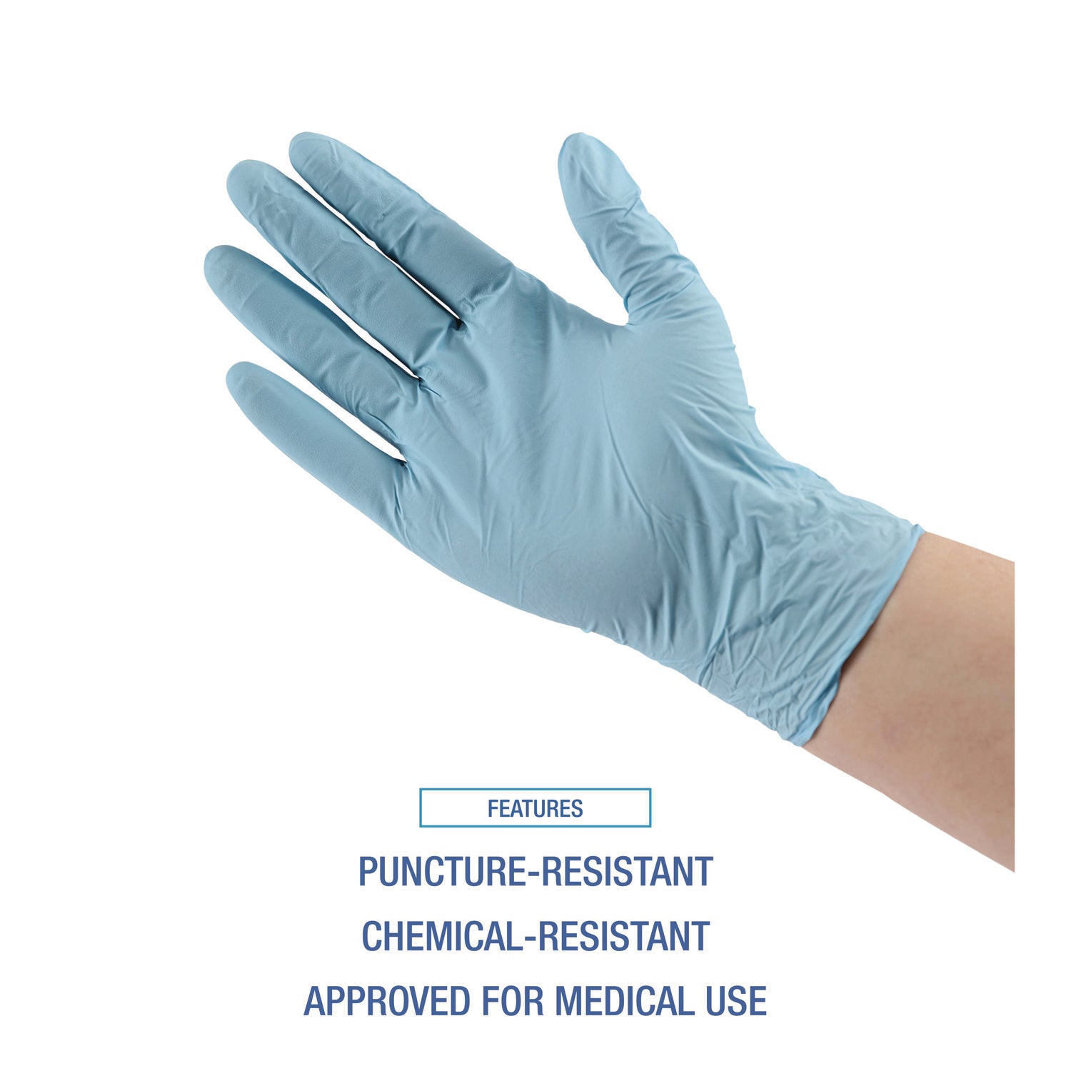 Boardwalk® Disposable Examination Nitrile Gloves, X-Large, Blue, 5 mil, 100/Box - Bloom Skins