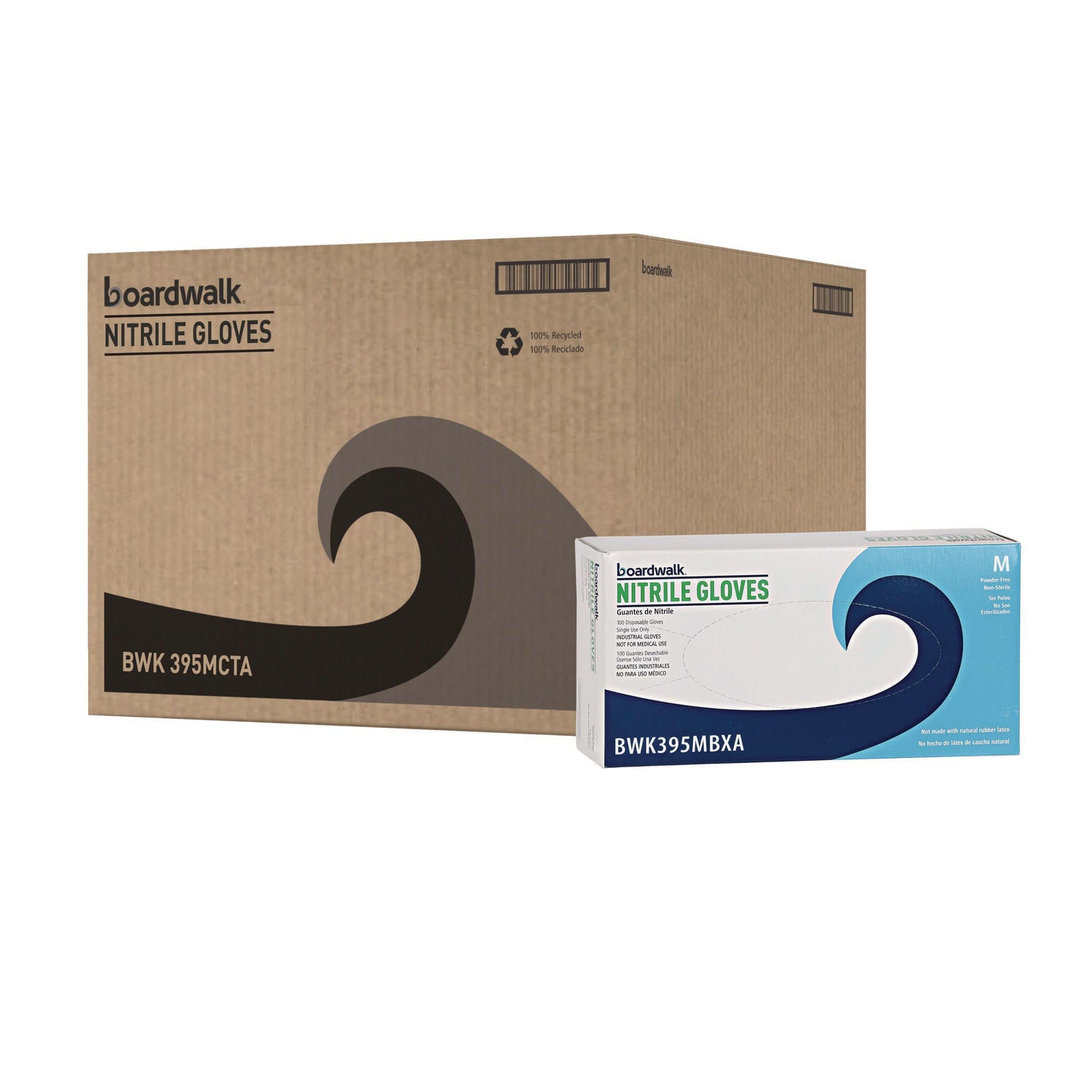 Nitrile Gloves | Med Blue | Boardwalk® 1000/Carton