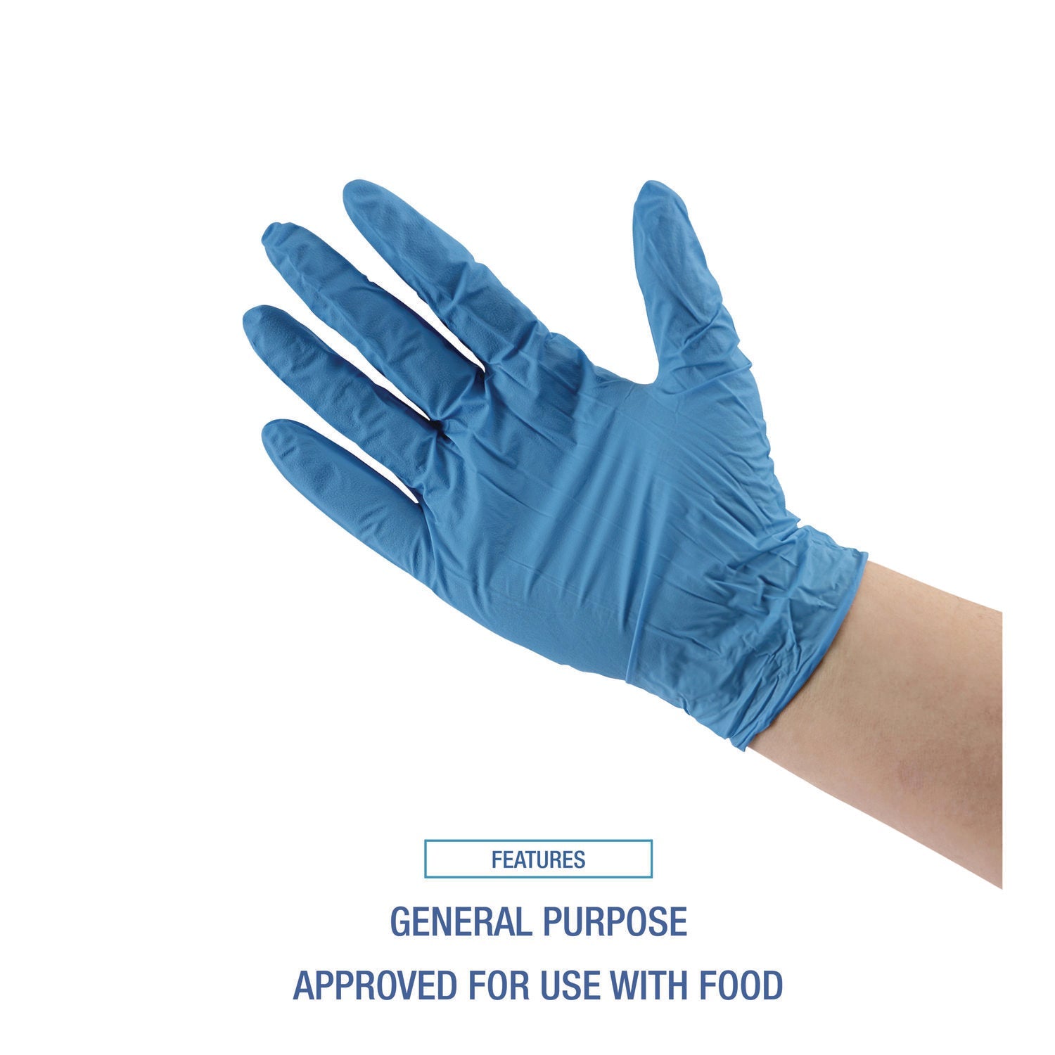 Boardwalk® Disposable General-Purpose Powder-Free Nitrile Gloves, X-Large, Blue, 5 mil, 100/Box