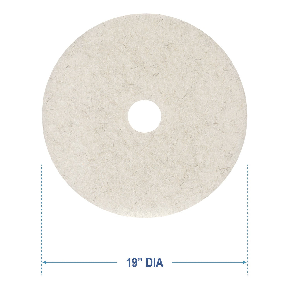 Boardwalk® Natural Burnishing Floor Pads, 19" Diameter, White, 5/carton