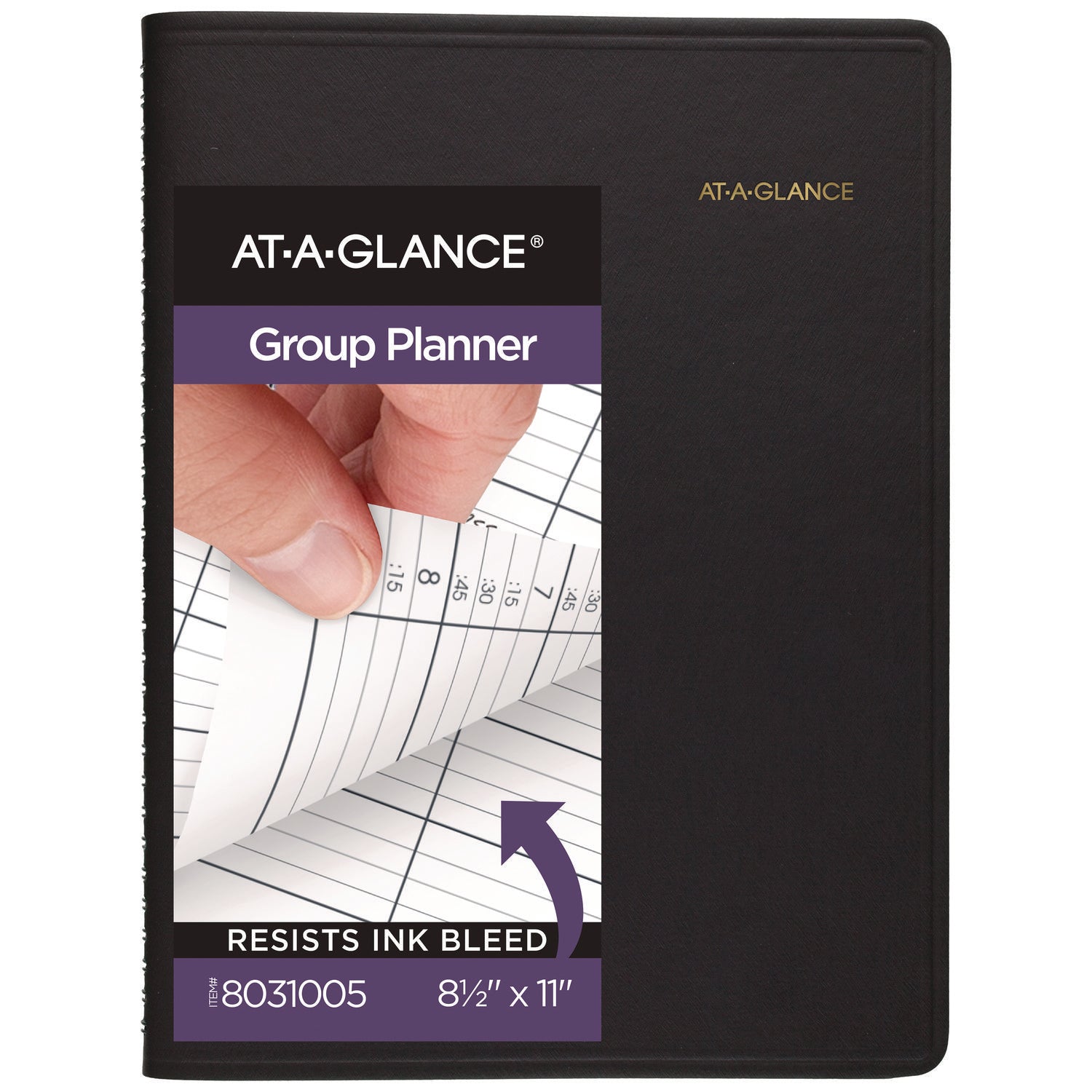 AT-A-GLANCE® Four-Person Group Undated Daily Appointment Book, 10.88 X 8.5, Black Cover, 12-Month (jan To Dec): Undated