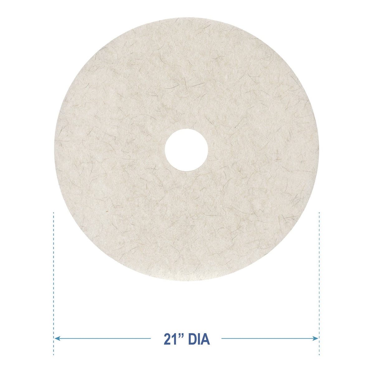 Boardwalk® Natural Burnishing Floor Pads, 21" Diameter, White, 5/carton