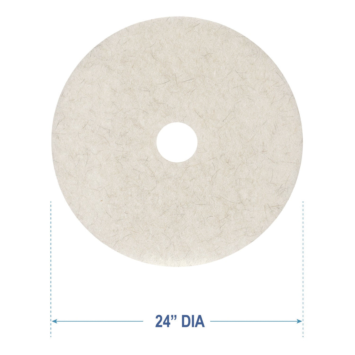 Boardwalk® Natural Burnishing Floor Pads, 24" Diameter, White, 5/carton