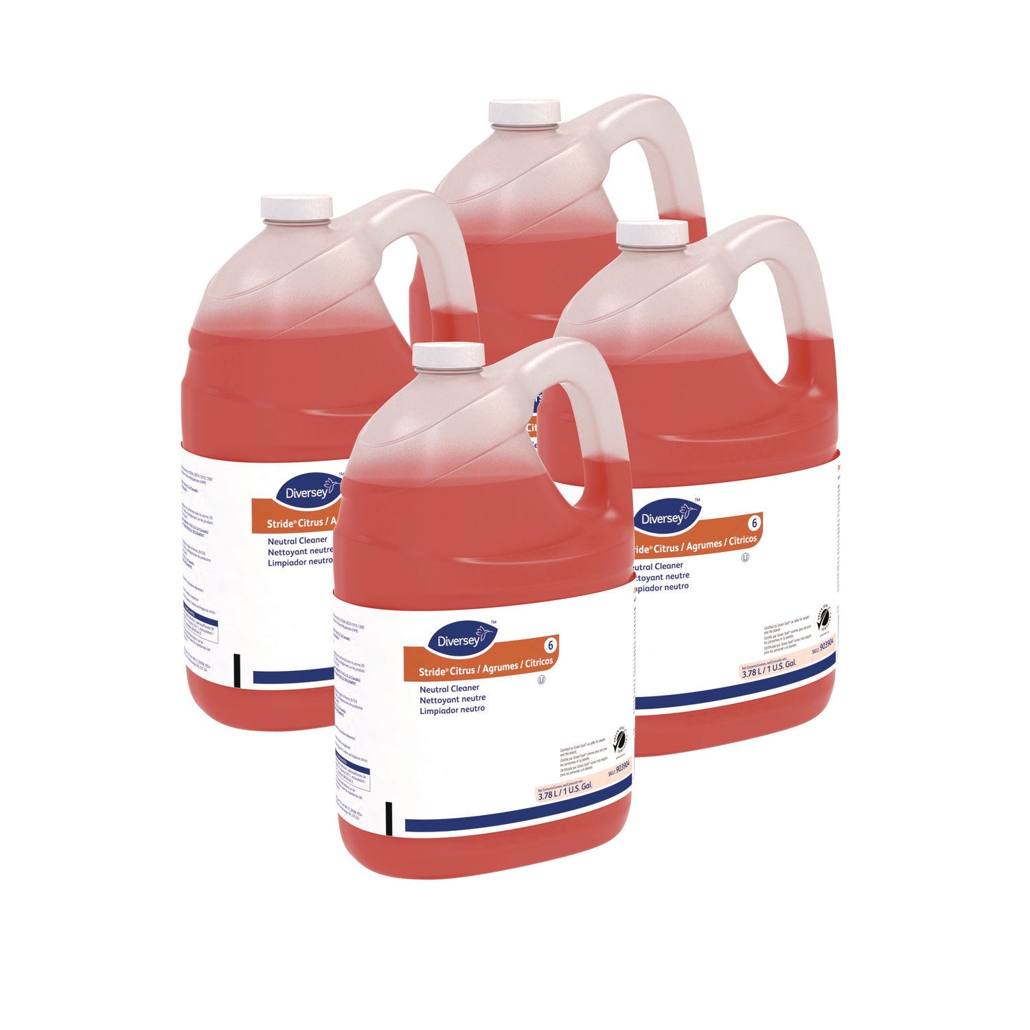 Diversey™ Stride Neutral Cleaner, Citrus, 1 Gal, 4 Bottles/carton