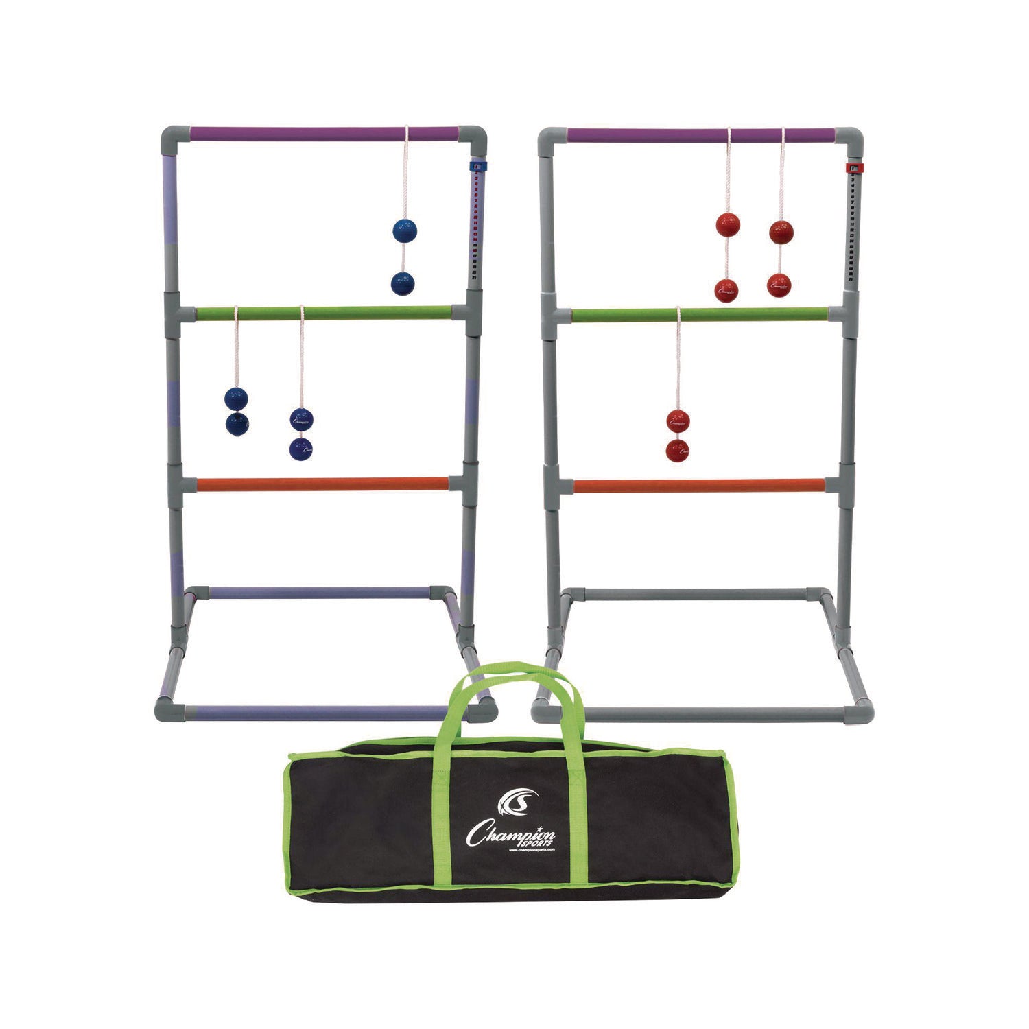 Champion Sports Pro Ladder Golf Game Set, (2) 22" x 37.5" Ladders/Six Bolas/Carry Bag