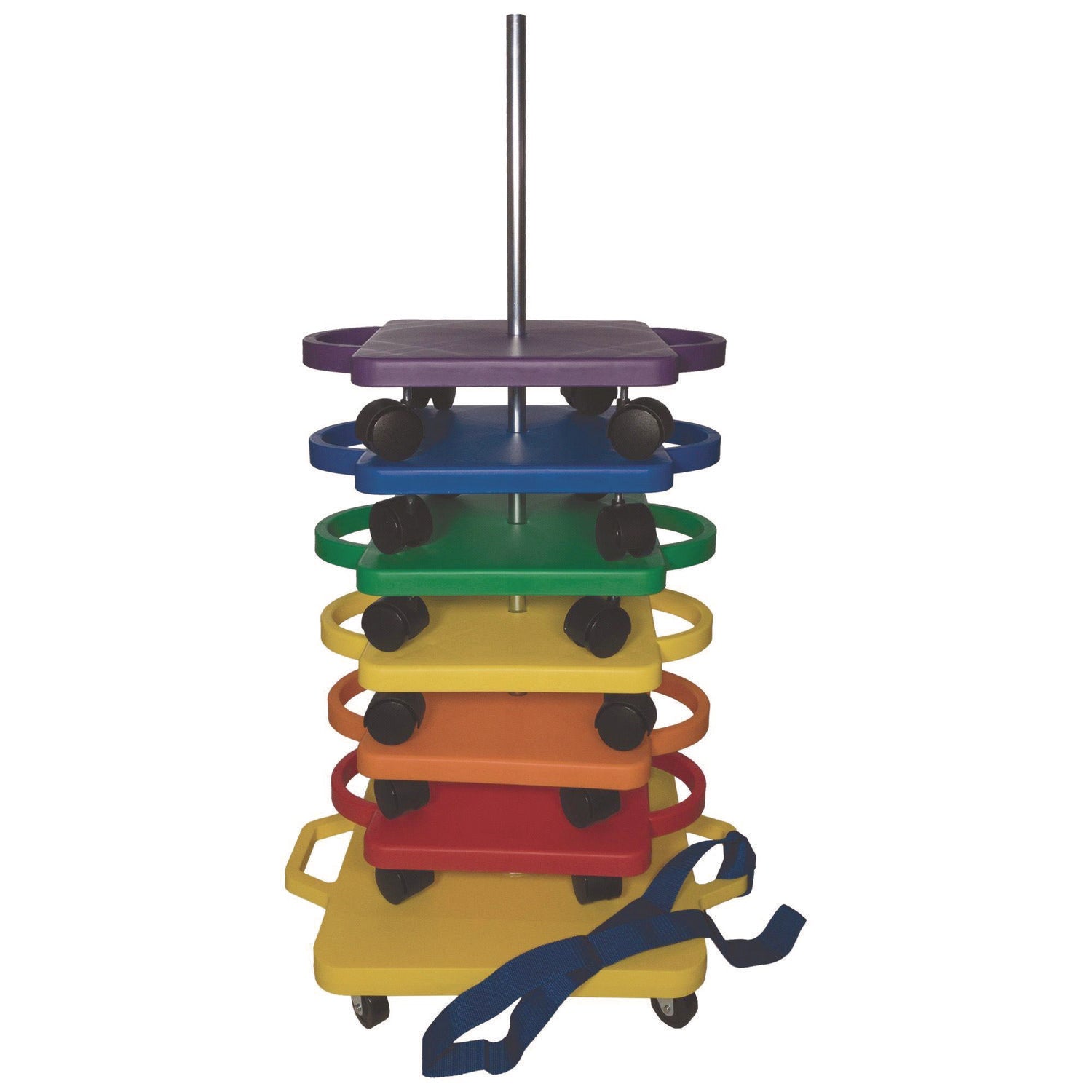 Champion Sports Scooter Stacker, Plastic, 176 lb Capacity, 21 x 16 x 39, Silver/Yellow