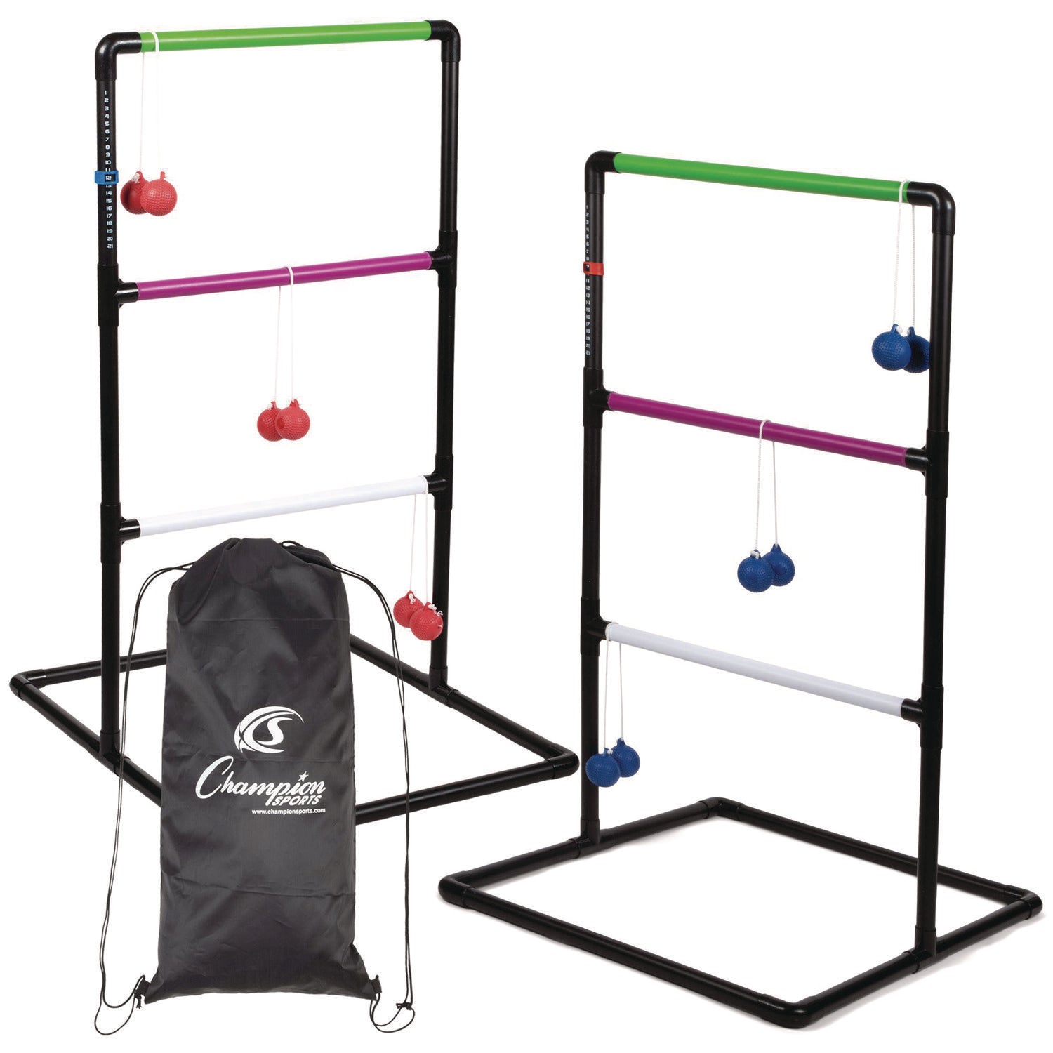 Champion Sports Ladder Ball Game Set, (2) 22" x 37.5" Ladders/(6) Bolas/Carry Bag