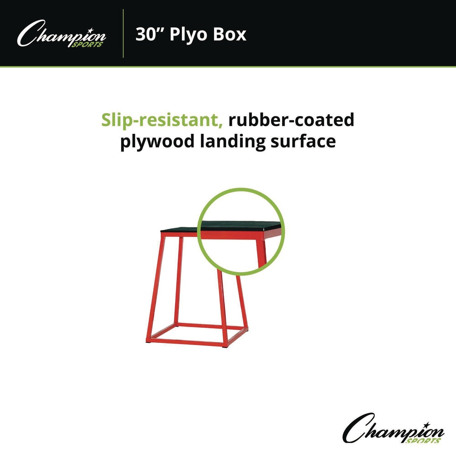 Champion Sports Plyo Box, 30" h, 24 x 24 Base