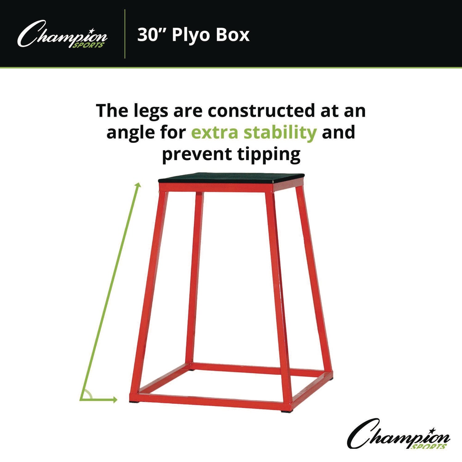 Champion Sports Plyo Box, 30" h, 24 x 24 Base