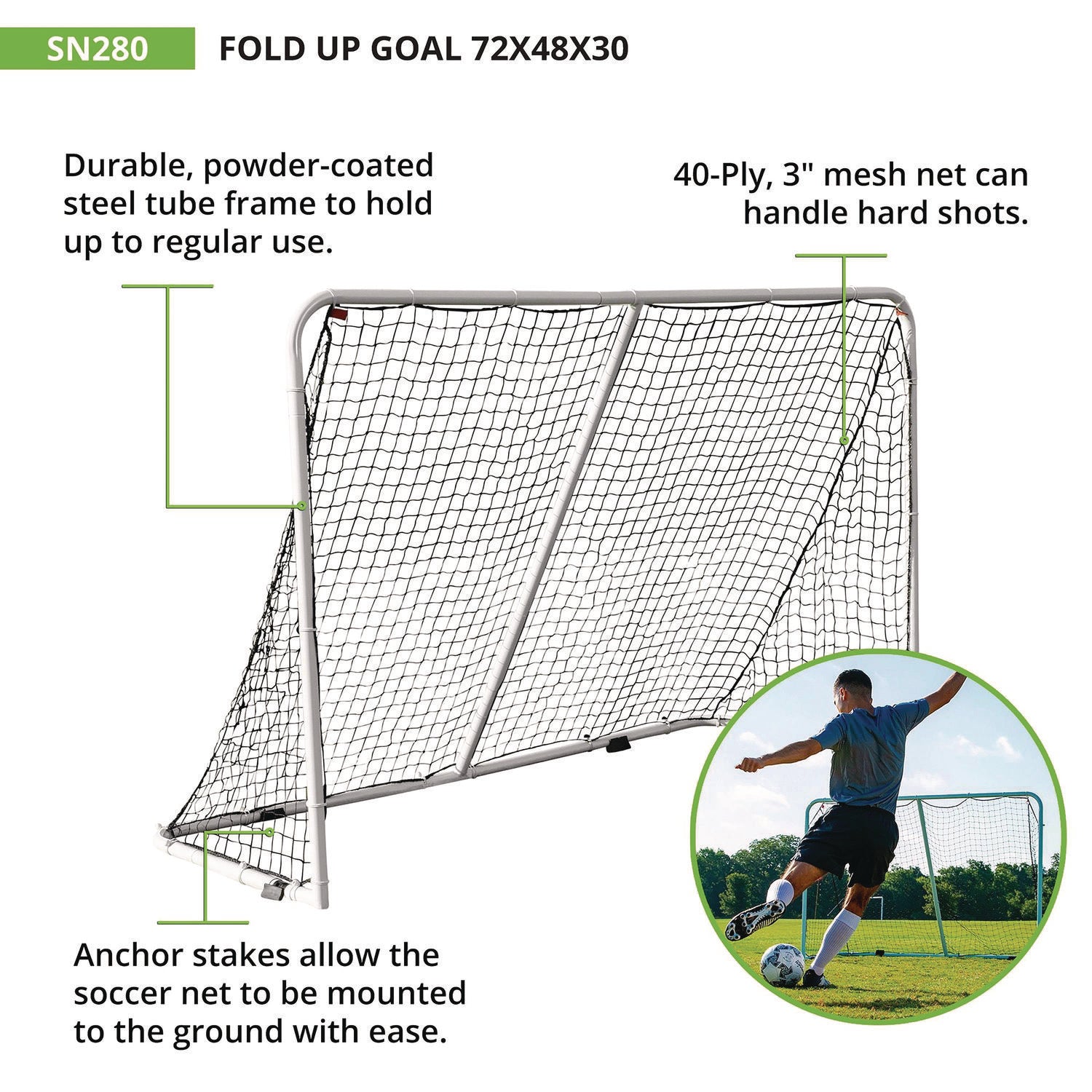Champion Sports Fold Up Goal, 72" x 48"
